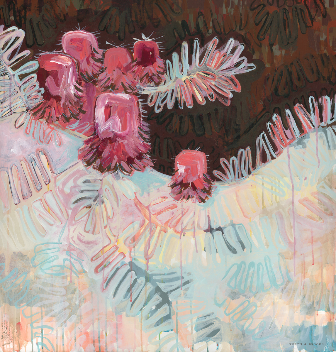 Lr 00 Banksia Moment I Smith And Brooks Art Australian Botanical Artist Abtract Floral Flower Art Art For Interior Designers Art For Your Walls Canvas Prints Sustainable Art Affordable Art