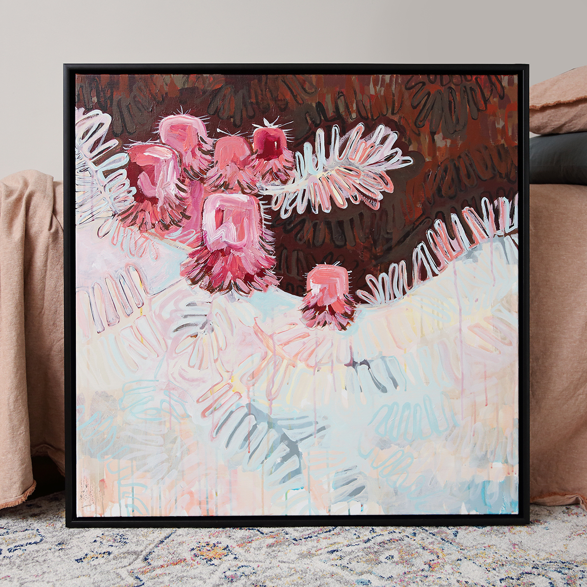 Lr 12 Banksia Moment I Smith And Brooks Art Australian Botanical Artist Abtract Floral Flower Art Art For Interior Designers Art For Your Walls Canvas Prints Sustainable Art Affordable Art