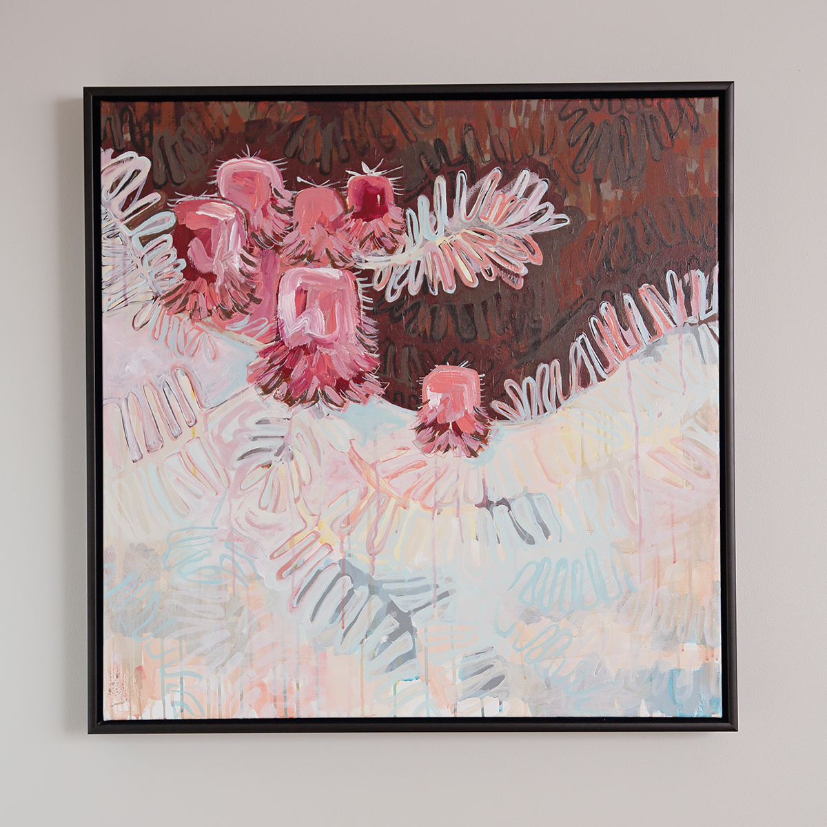 Lr 17 Banksia Moment I Smith And Brooks Art Australian Botanical Artist Abtract Floral Flower Art Art For Interior Designers Art For Your Walls Canvas Prints Sustainable Art Affordable Art