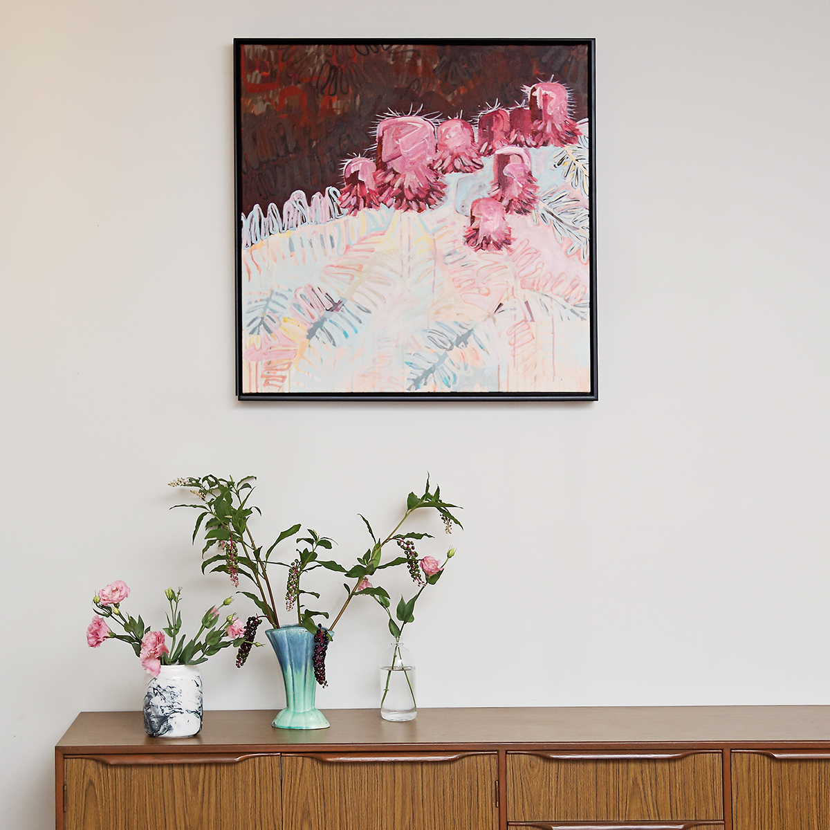 Lr 03 Banksia Moment Ii Smith And Brooks Art Australian Botanical Artist Abtract Floral Art For Interior Designers Art For Your Home Fine Art Prints Sustainable Art Affordable Art