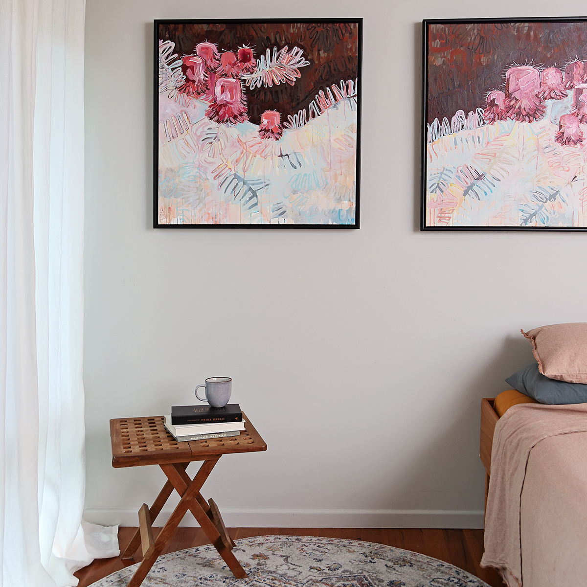 Lr 20 Virid Combos Smith And Brooks Abtract Floral Art Art For Interior Deisgners Ready To Hang Pink And Brown Art Framed Canvas Art Australian Artist