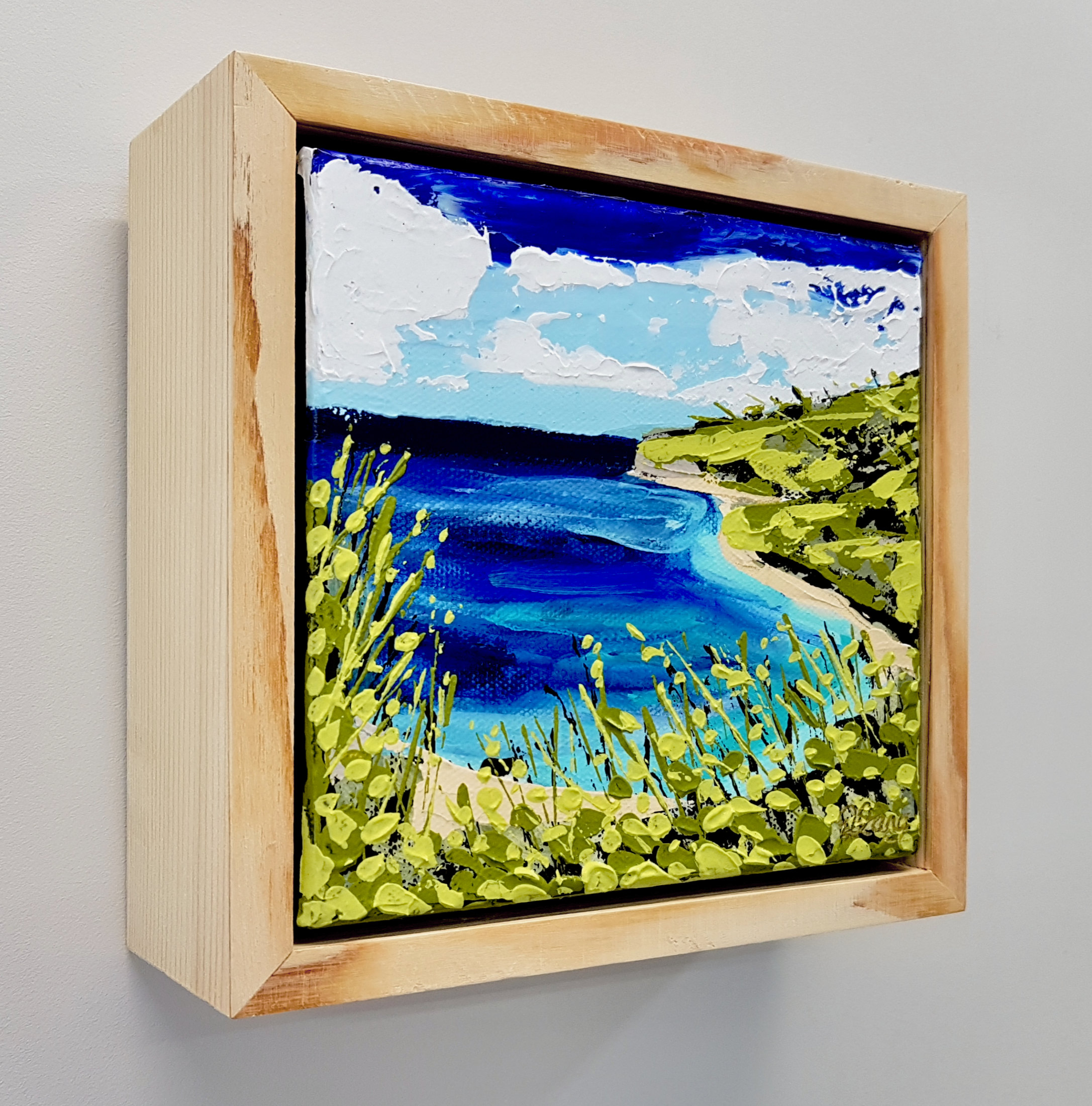 Blue Pearl Bay 4 Songbird Designz Deborah Lang Beach Bay Beachscene Canvas Wall Art Contemporary Coastal Hamptons Style 3