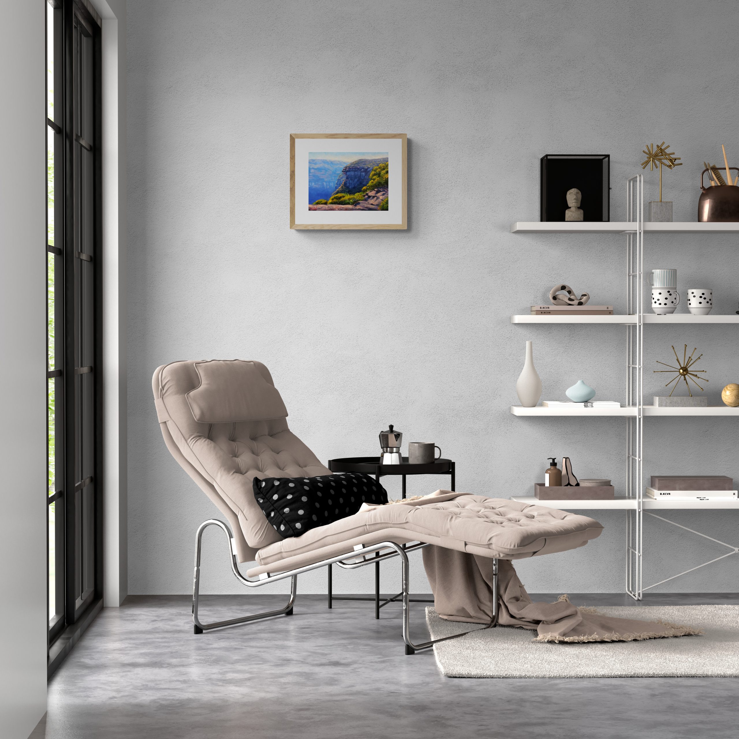 Chaise Lounger In Modern Living Room