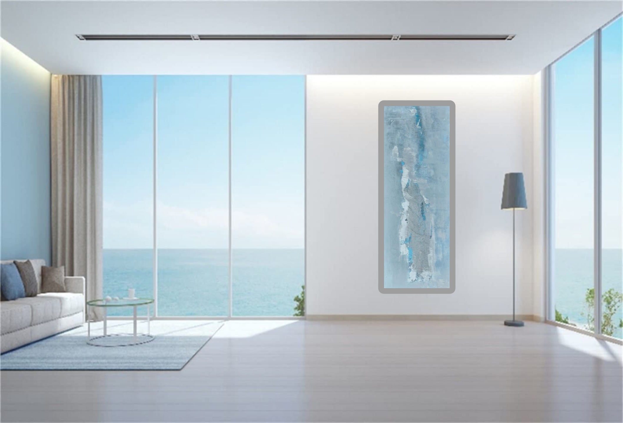 Entre El Cielo Y El Mar, Mixed Media On Canvas, 130x50cm