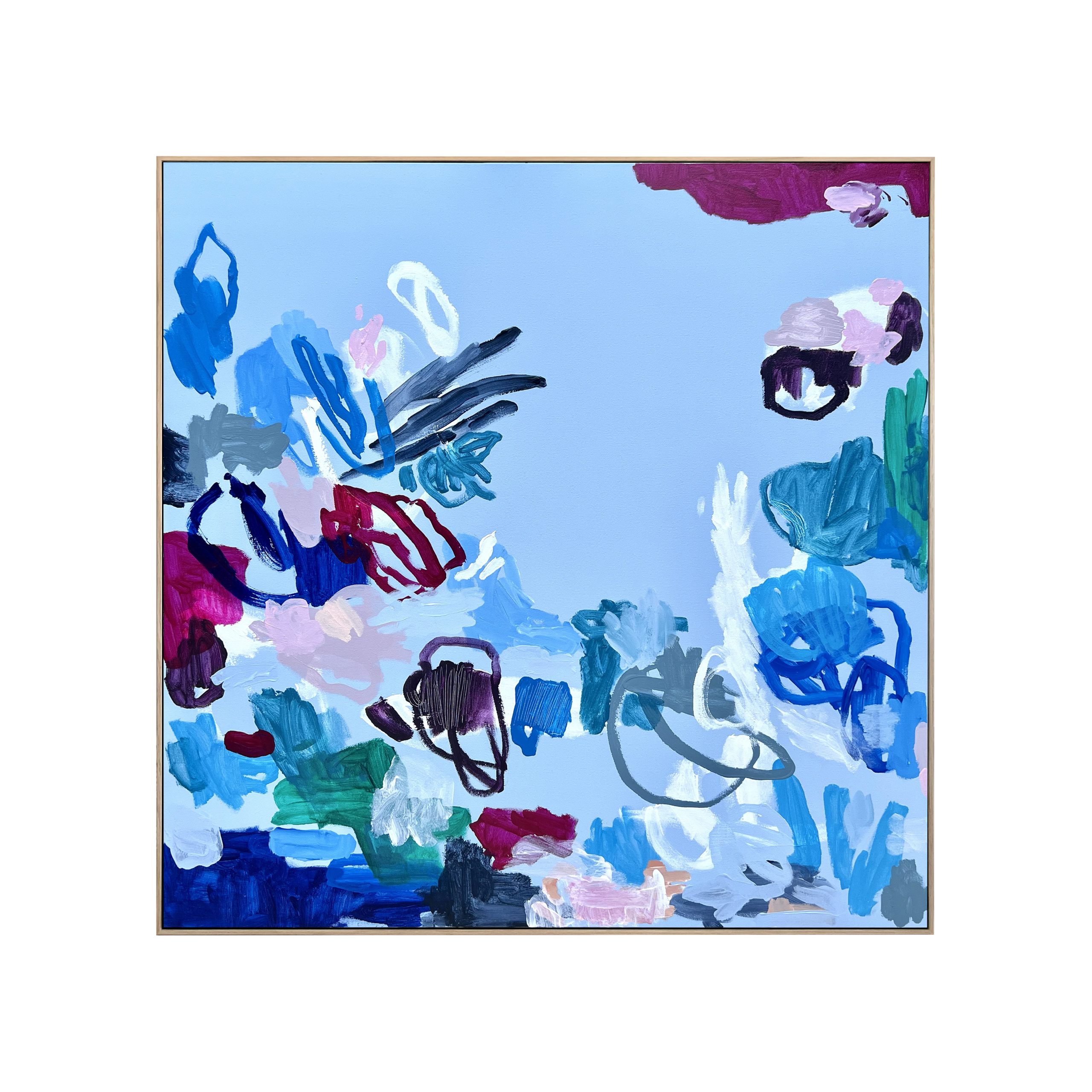 I Saw You Swimming Beside Me Rebecca Koerting Modern Reef Abstract Frame