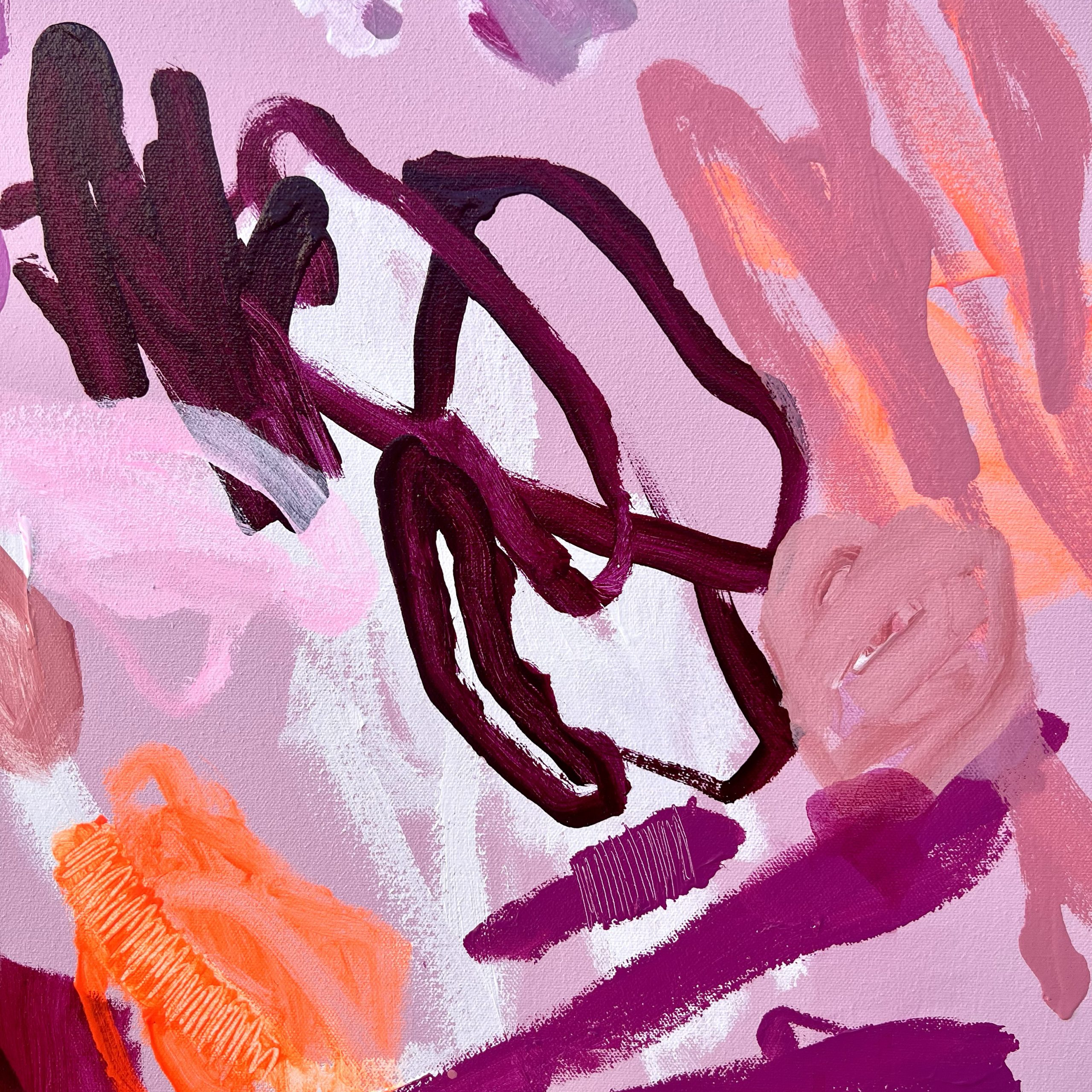 I Swam With My Eyes Open Rebecca Koerting Pink Modern Abstract Detail 1