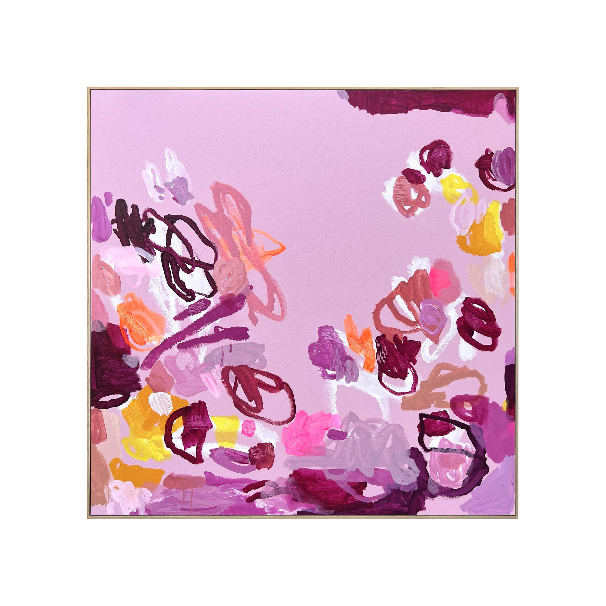 I Swam With My Eyes Open Rebecca Koerting Pink Modern Reef Abstract Frame