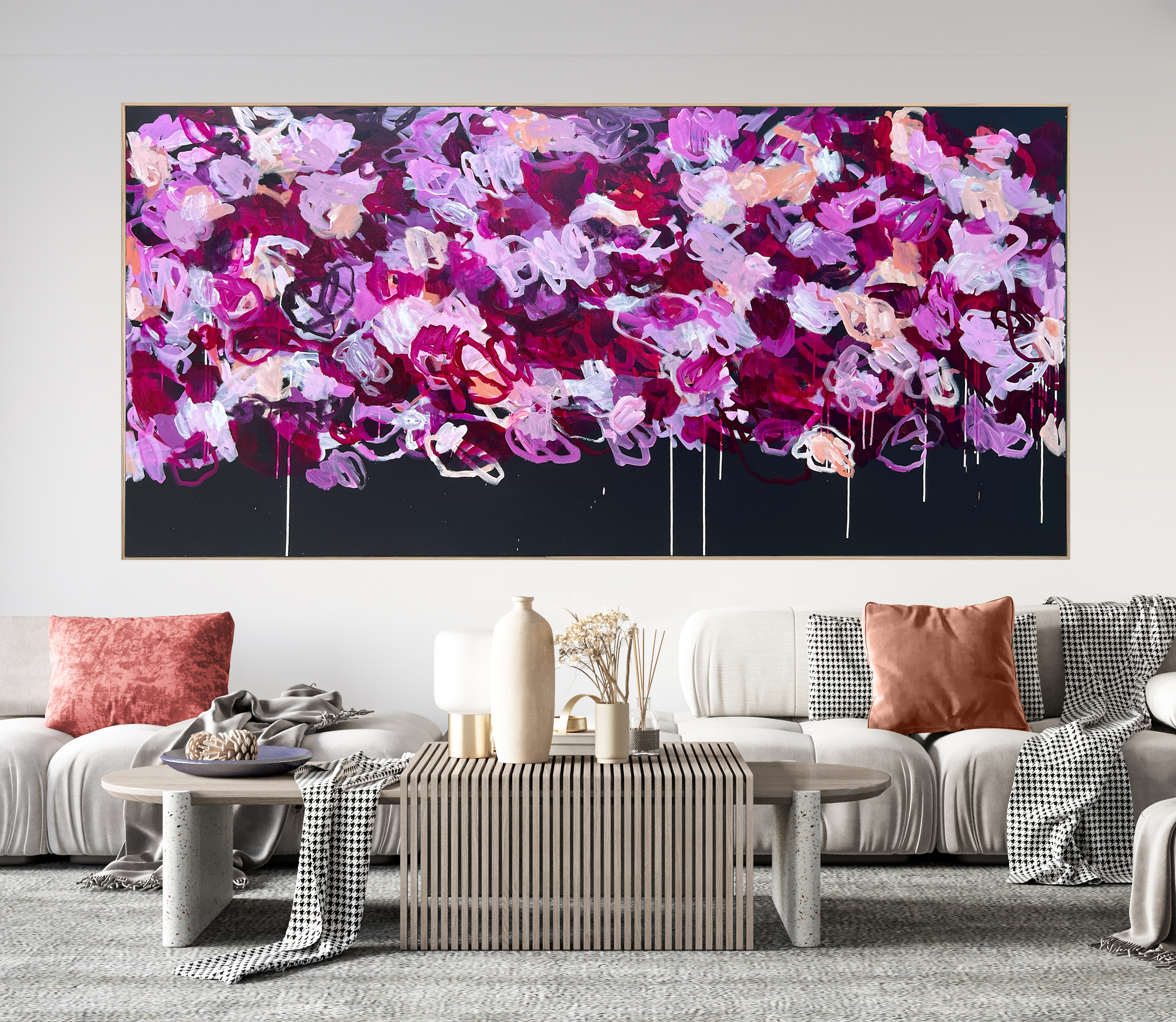 Interior Living Room Wall Mockup