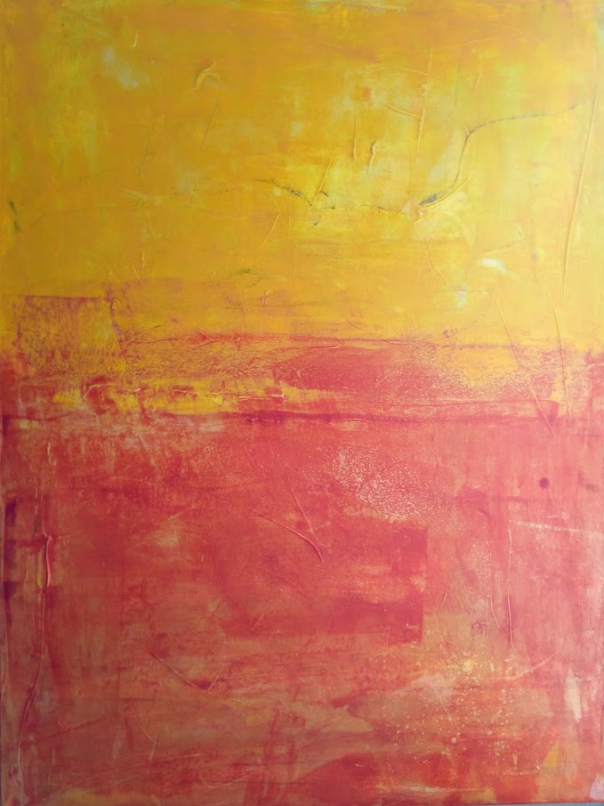 Giallo Su Rosso, Acrylic On Canvas, 75x100cm (2)