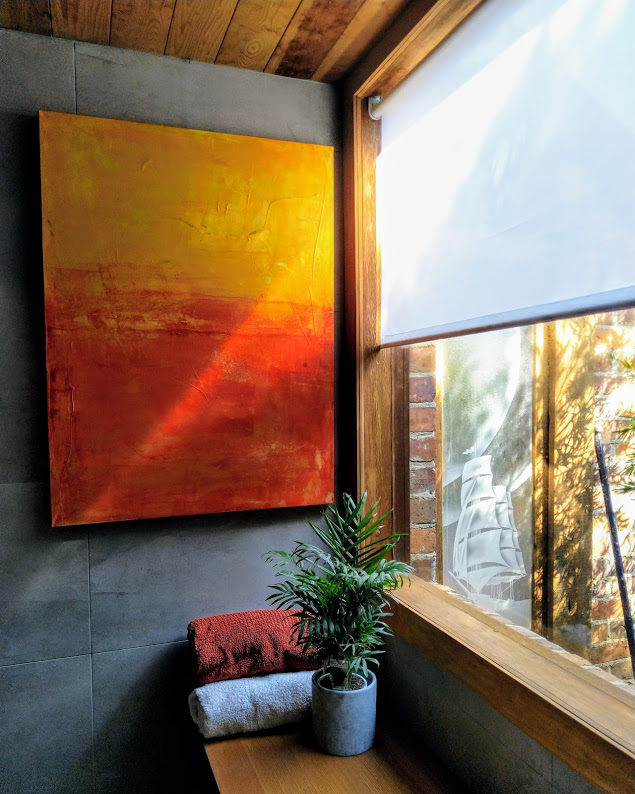 Giallo Su Rosso, Acrylic On Canvas, 75x100cm 2 (1)