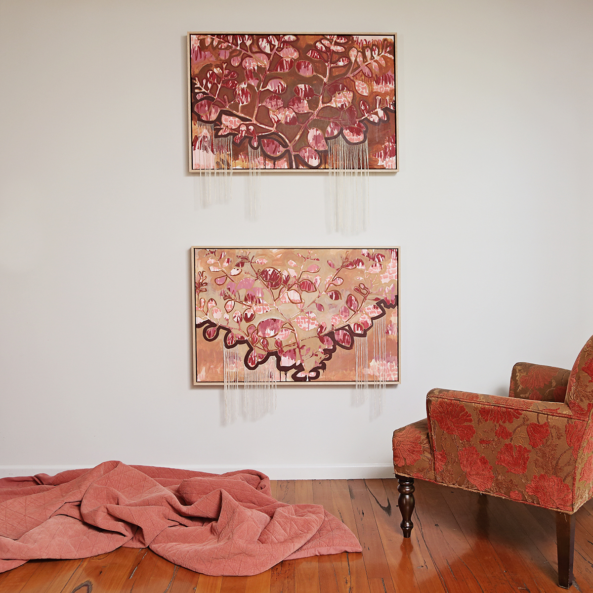 Lr 52 Virid Combos Smith And Brooks Abtract Landscape Art Art For Interior Deisgners Ready To Hang Red And Brown Art Framed Canvas Art Australian Artist Mixed Media