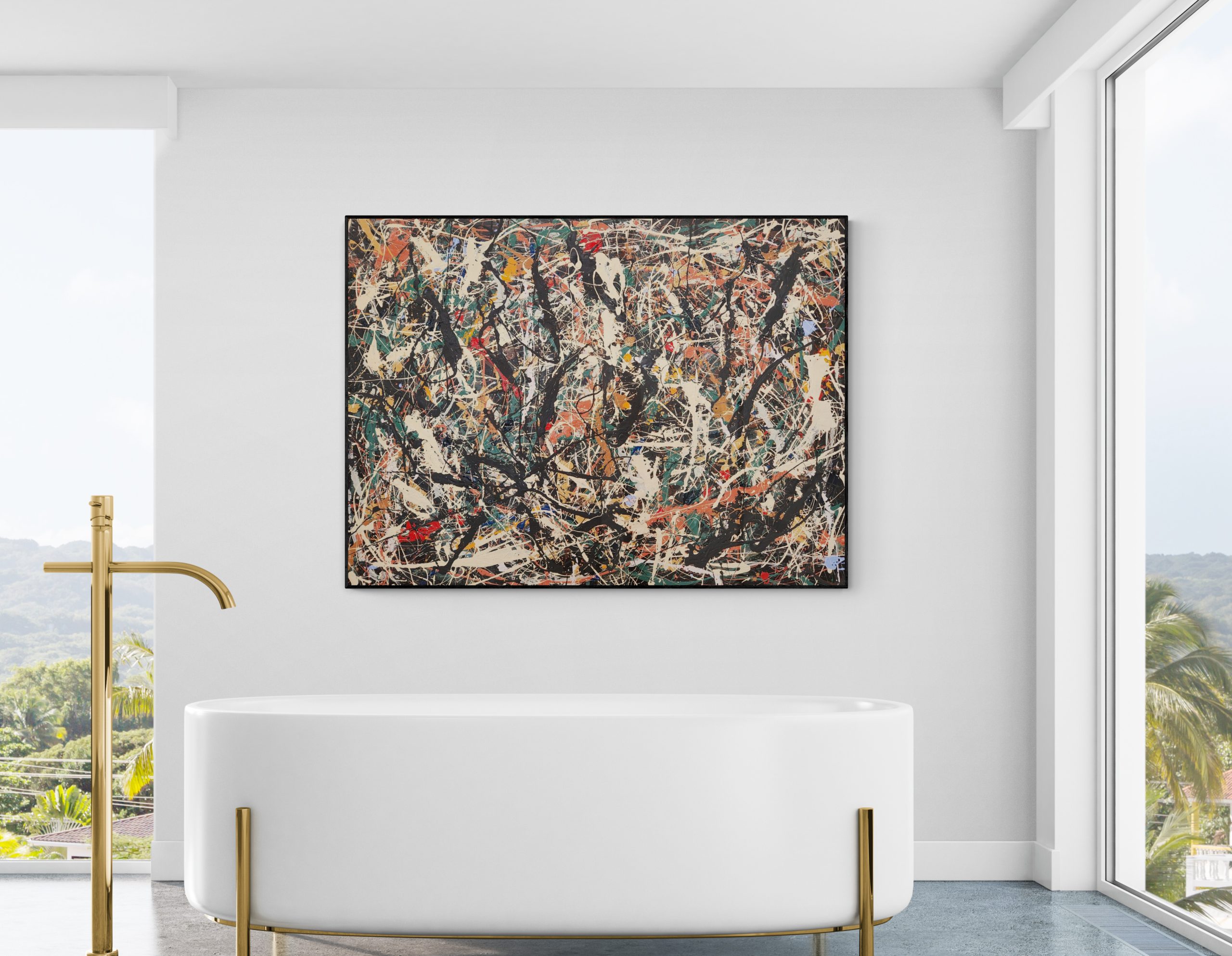 Modern Bathroom With Elevated Tropical View