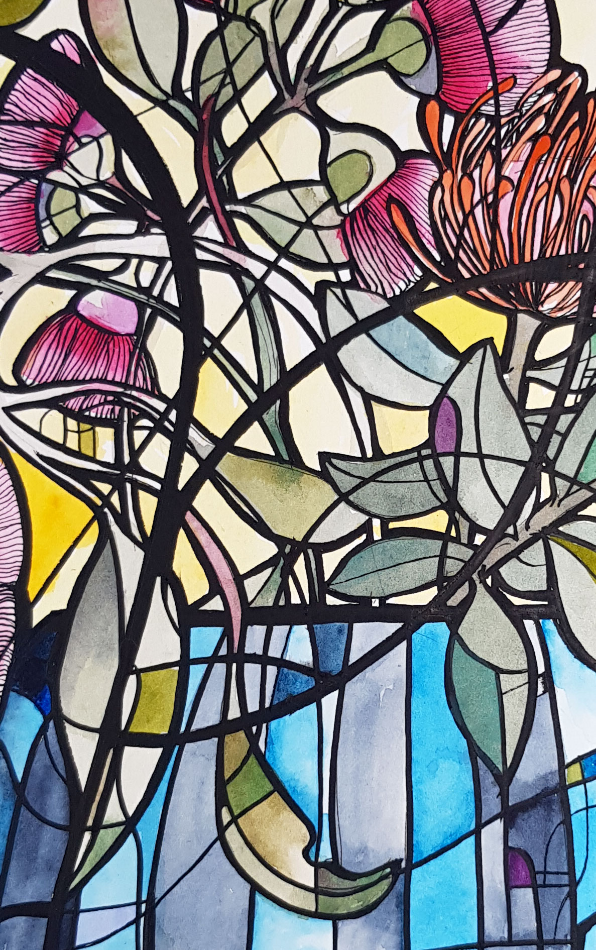 Afternoon Blooms By Nicola Cowie Watercolour