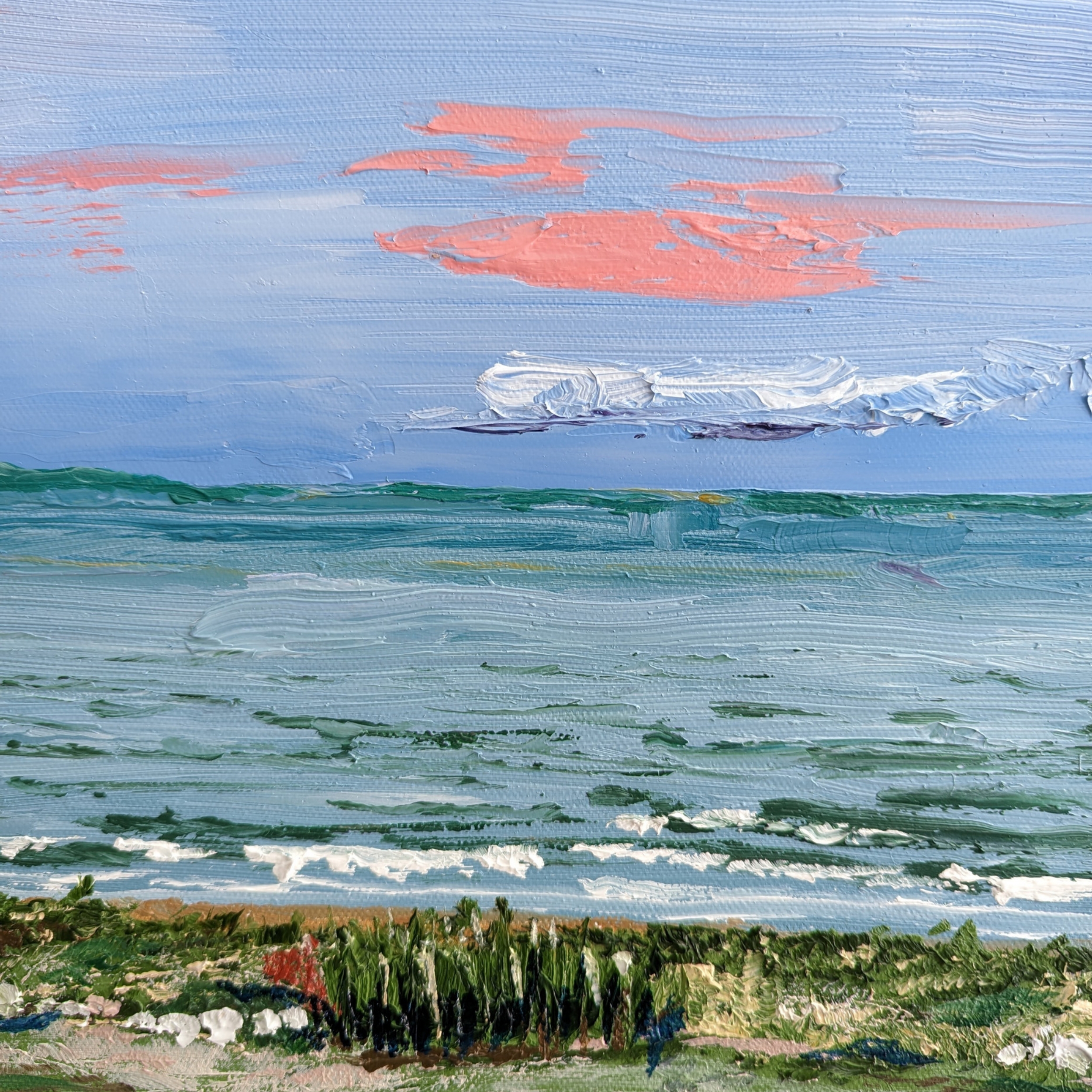 Sam Askin Beach Sunset 3 Pink Sky Horizon