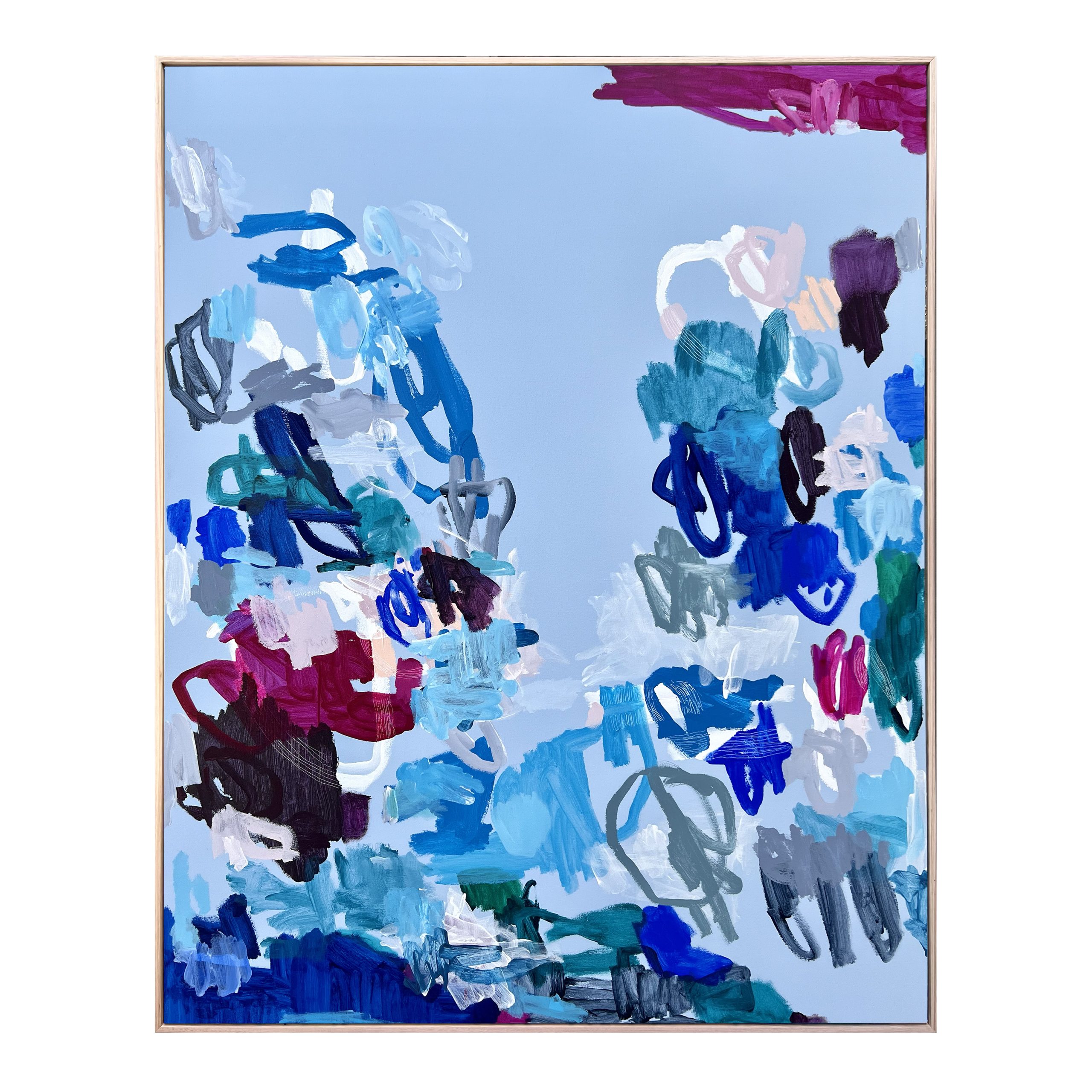 Maybe We Will Rebecca Koerting Blue Modern Abstract Frame