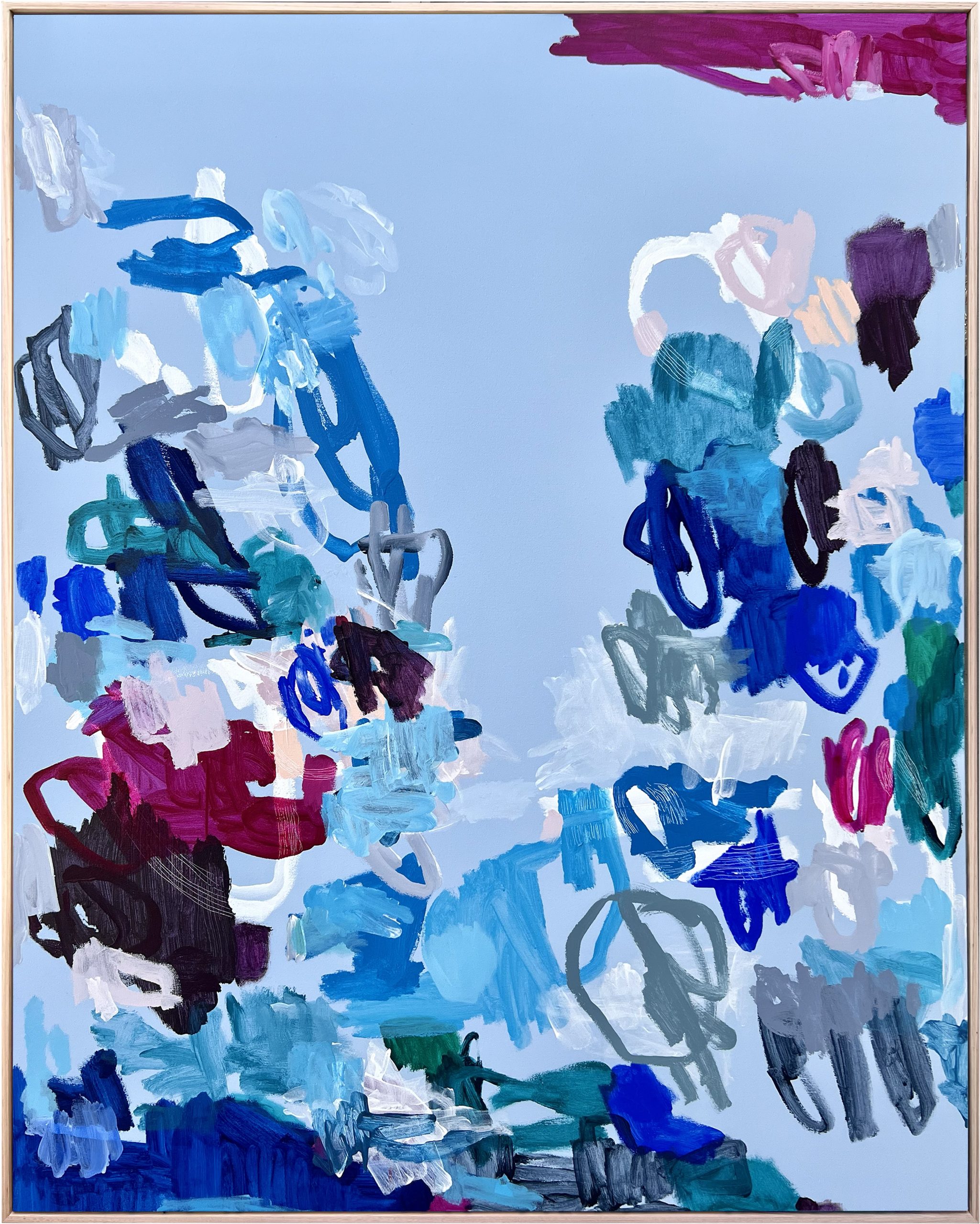 Maybe We Will Rebecca Koerting Blue Modern Abstract Framear