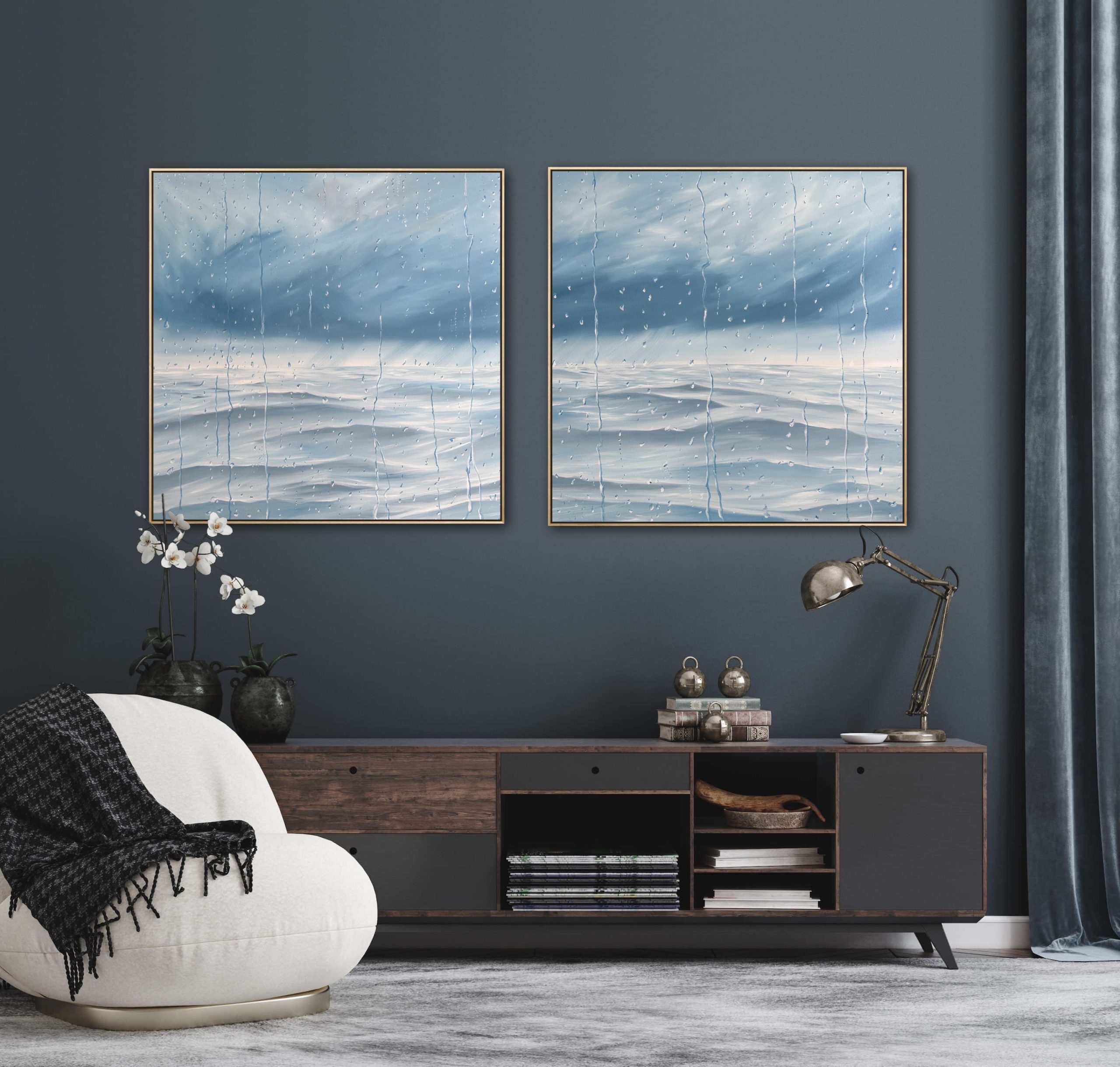 Alanah Jarvis Ocean Art Dark Wall Interior
