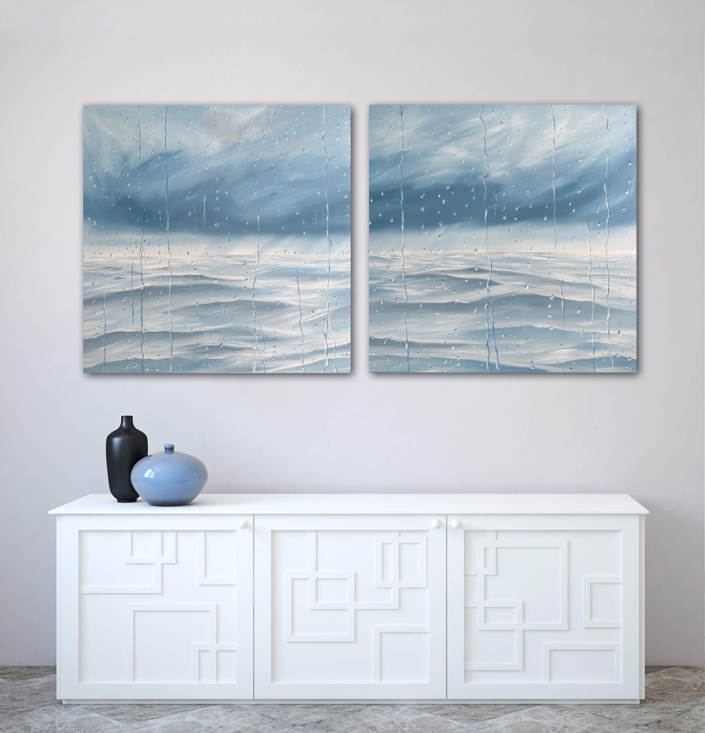 Alanah Jarvis Rain Painting Diptych