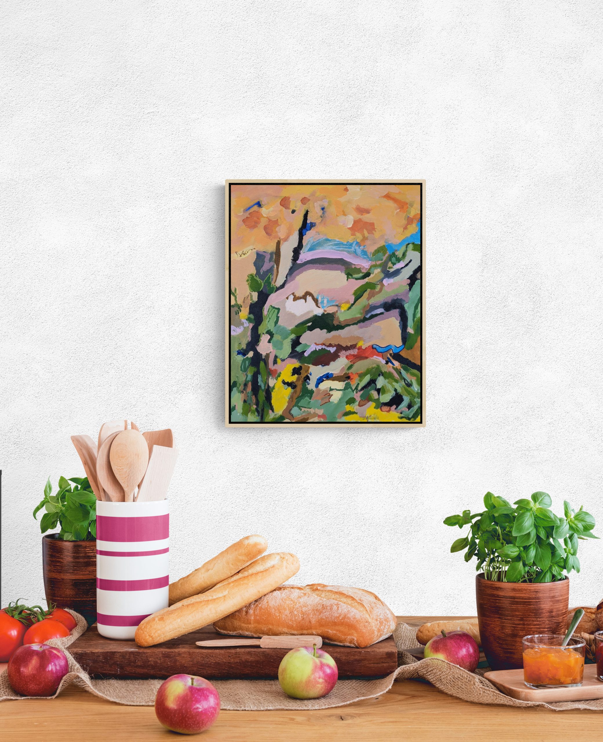 Healthy Food On Rustic Dining Room Table