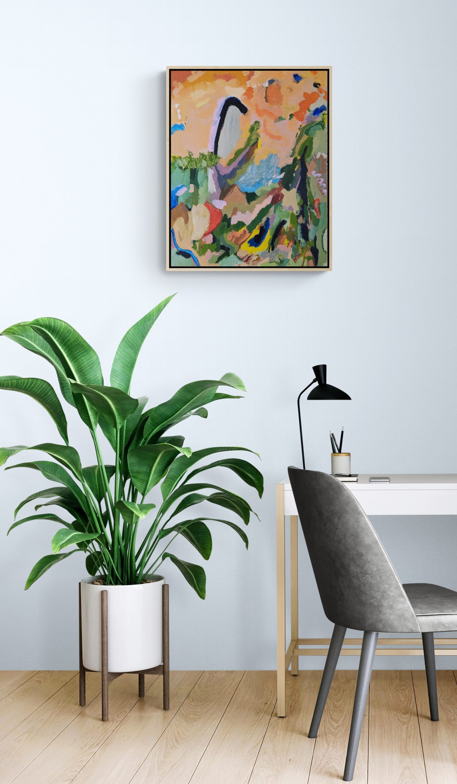 Home Office With Large Tropical Plant (8)