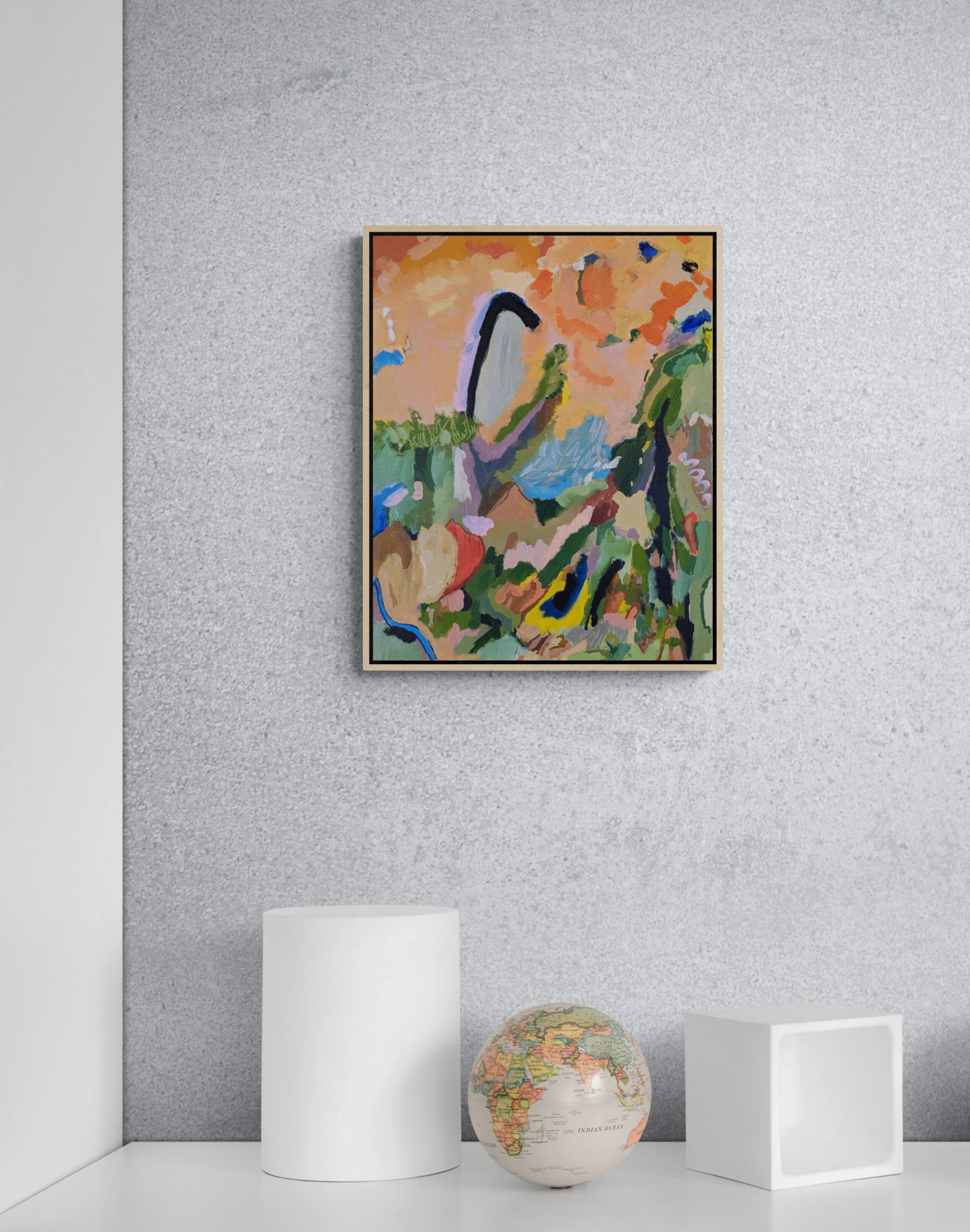 White Geometric Shapes On Cabinet (1)