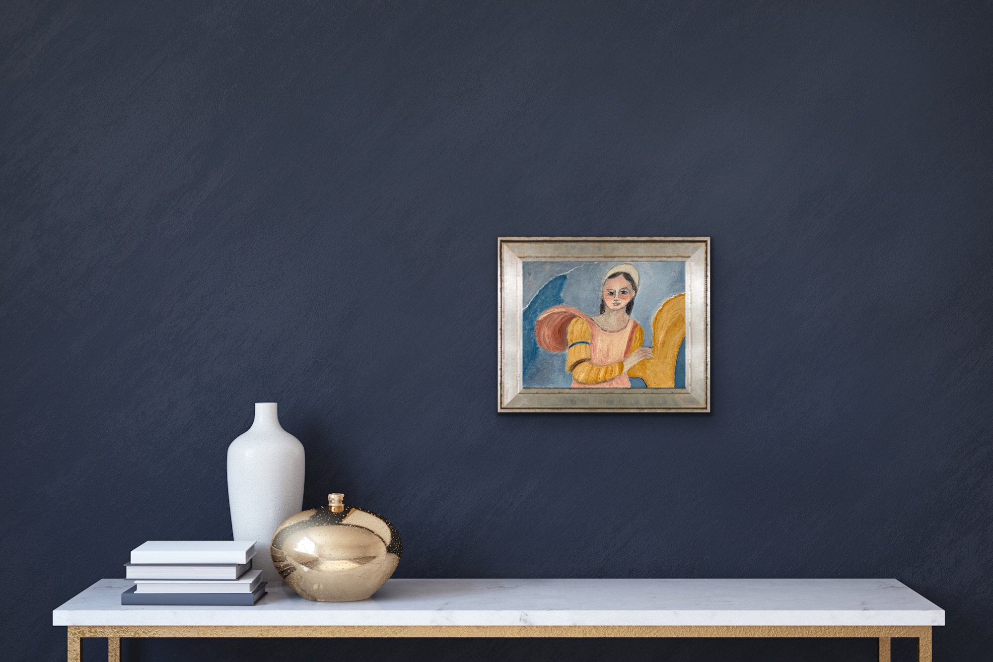 Angela 2 Insitu Blue Wall