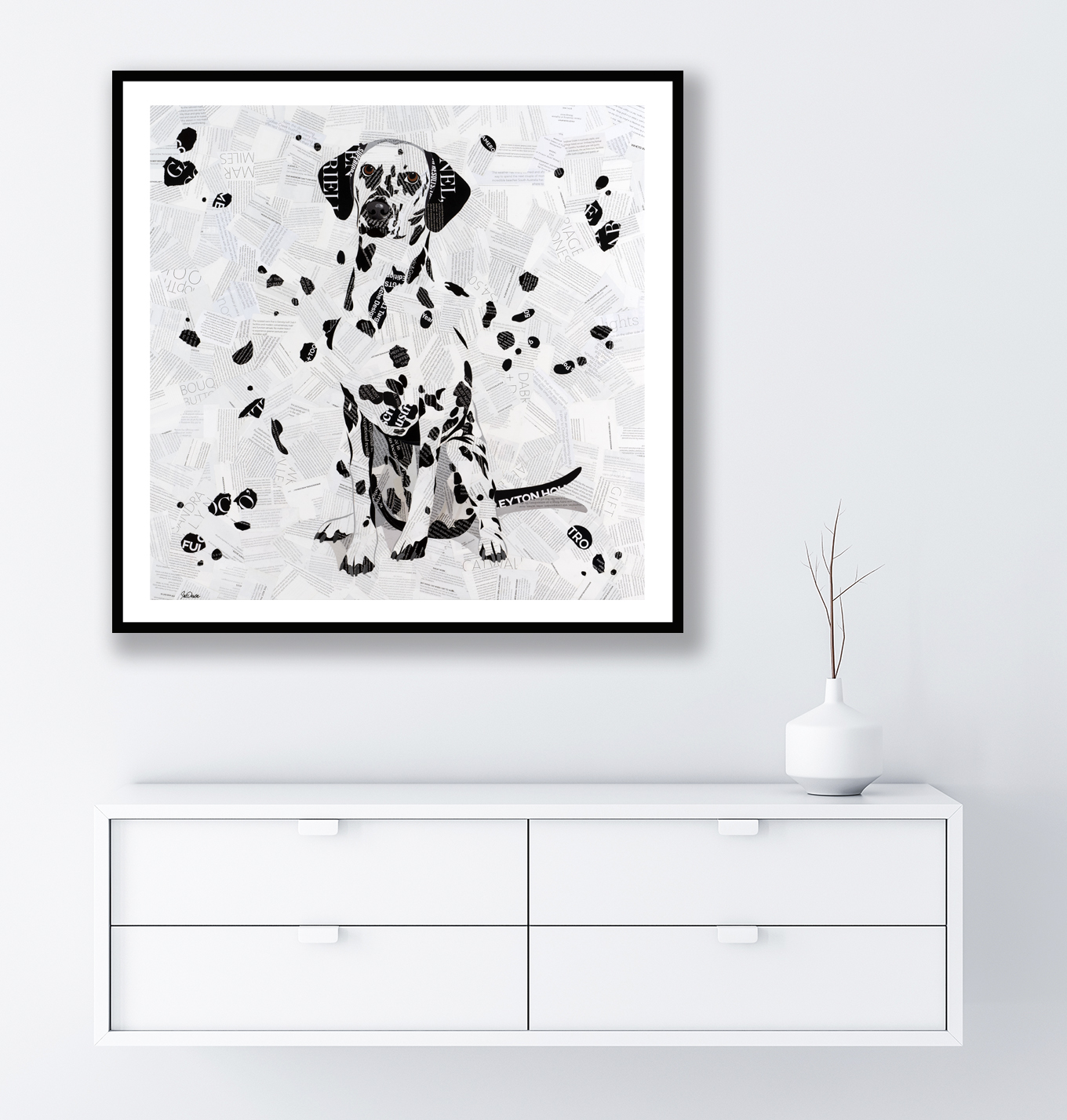 White Empty Room Wall Mockup With Console And Vase Decor