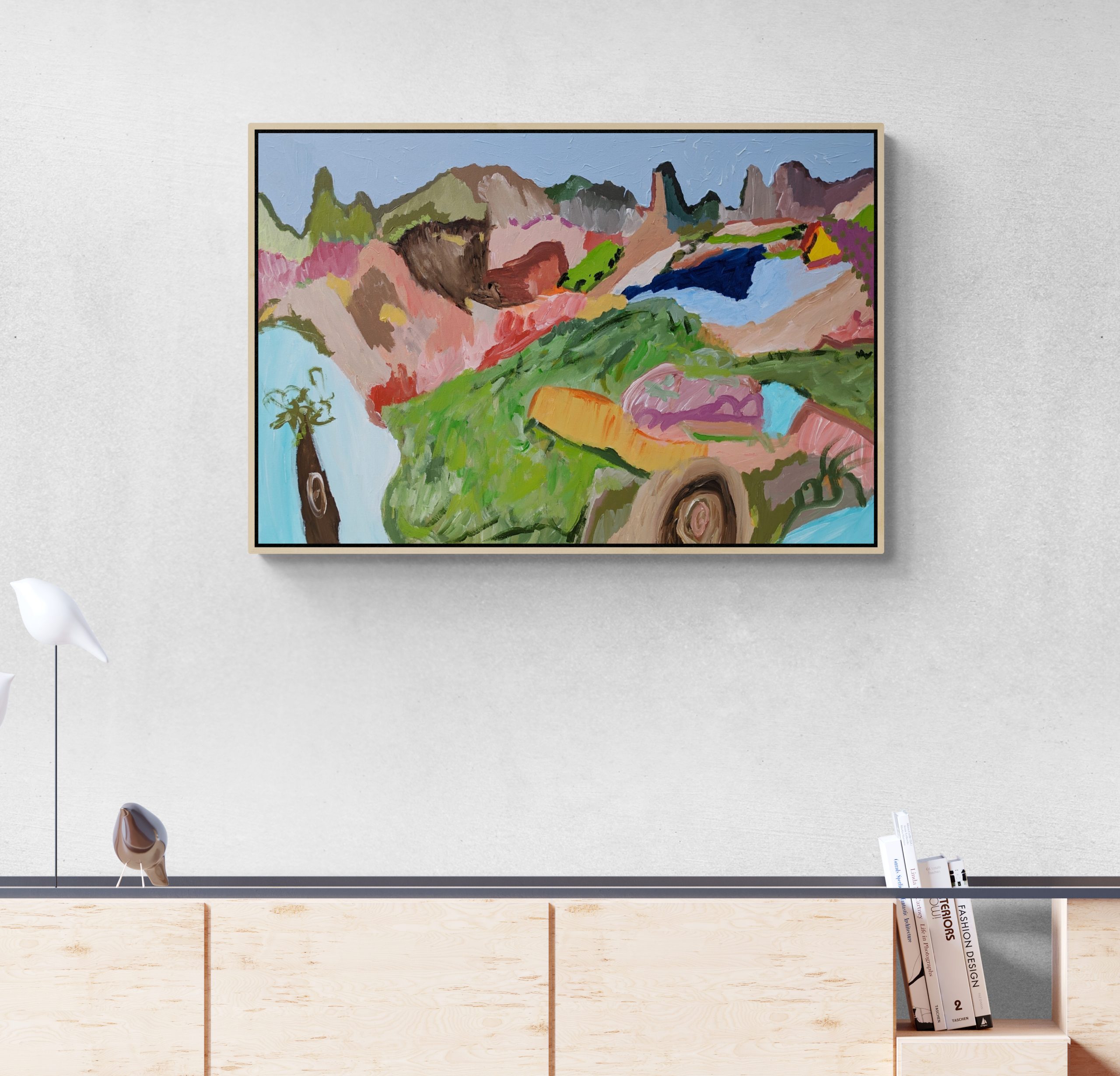 Wooden Cabinet With Ornamental Birds (1)