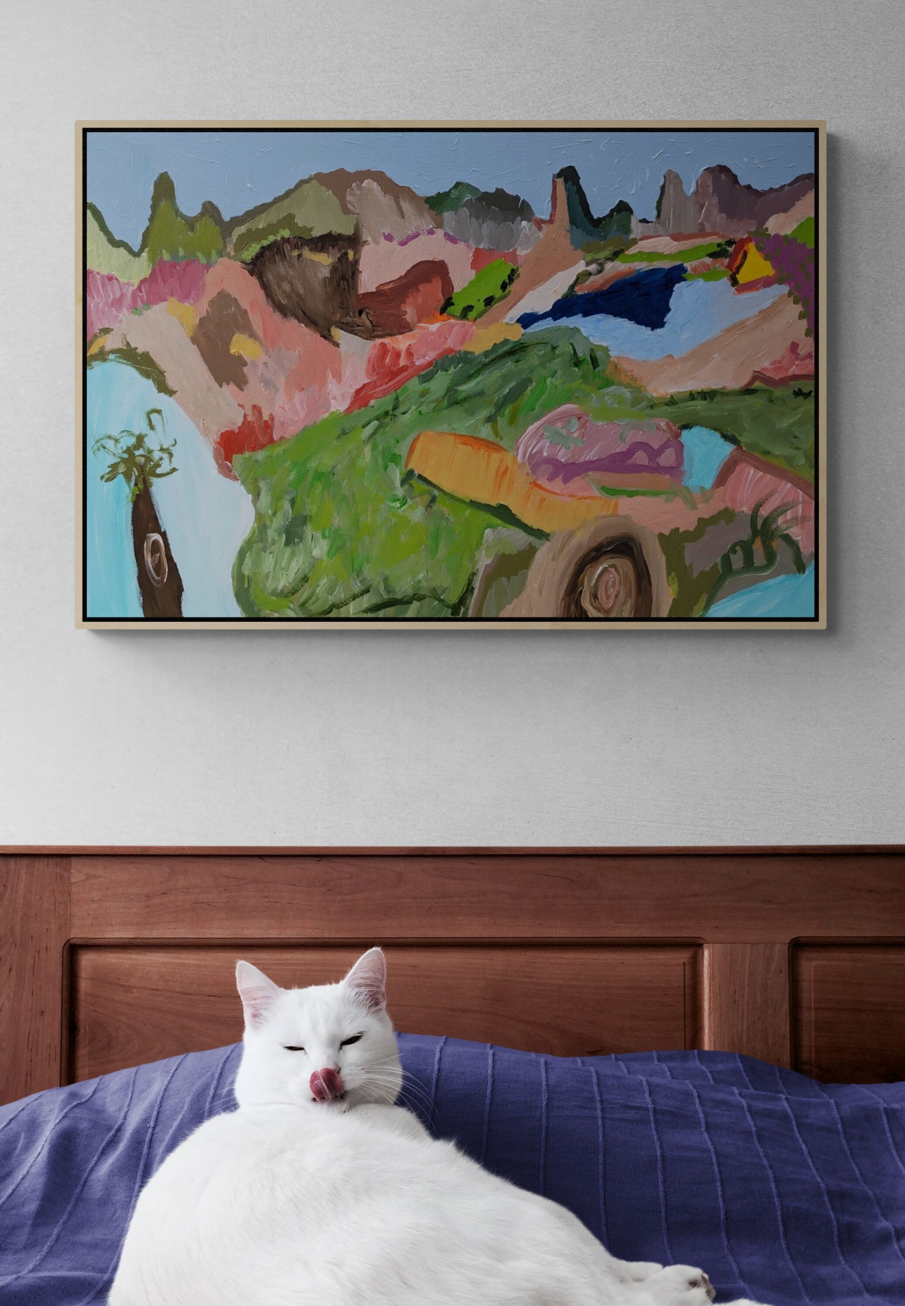 Cute White Cat Lying On Bed (1)