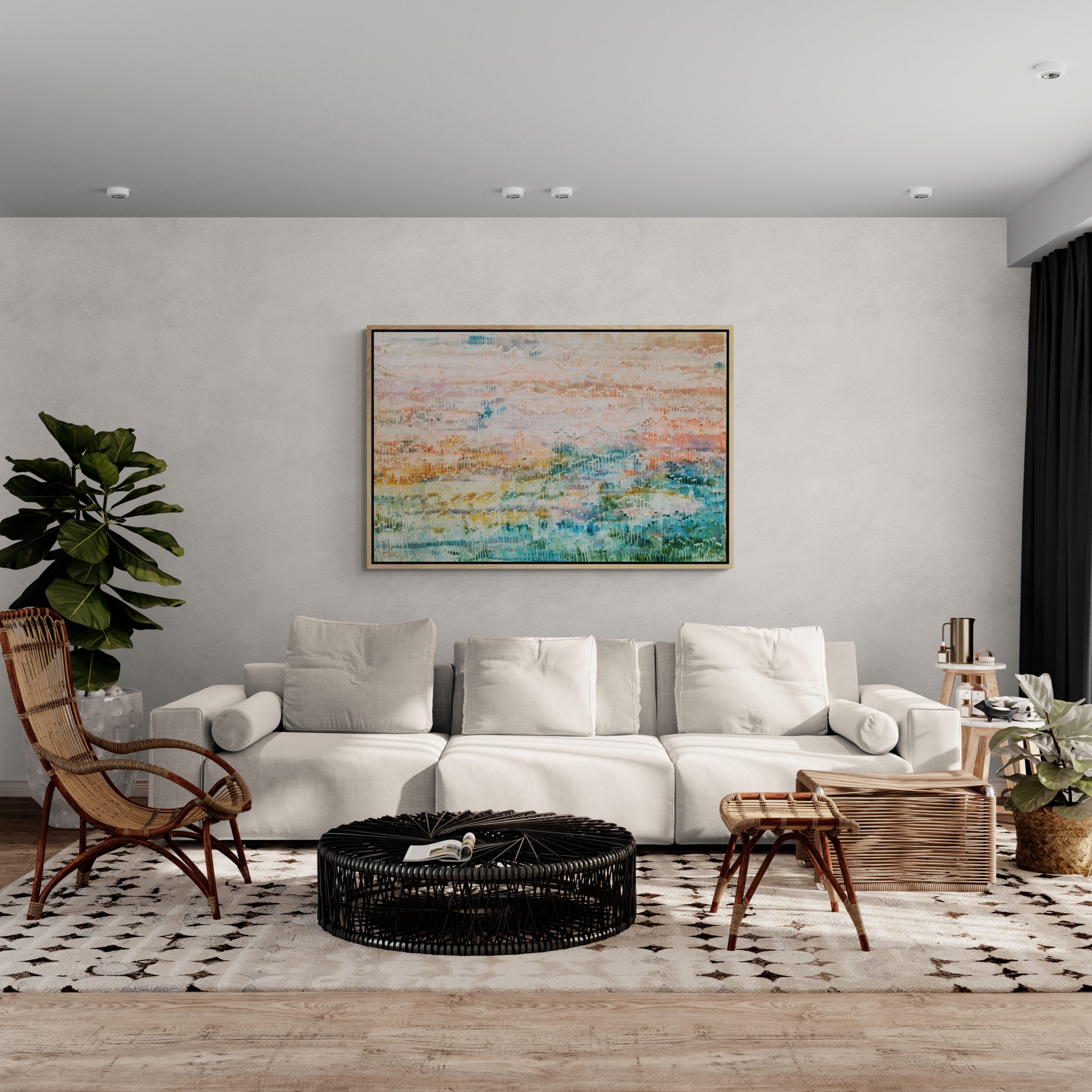 Bright Boho Style Living Room (1)