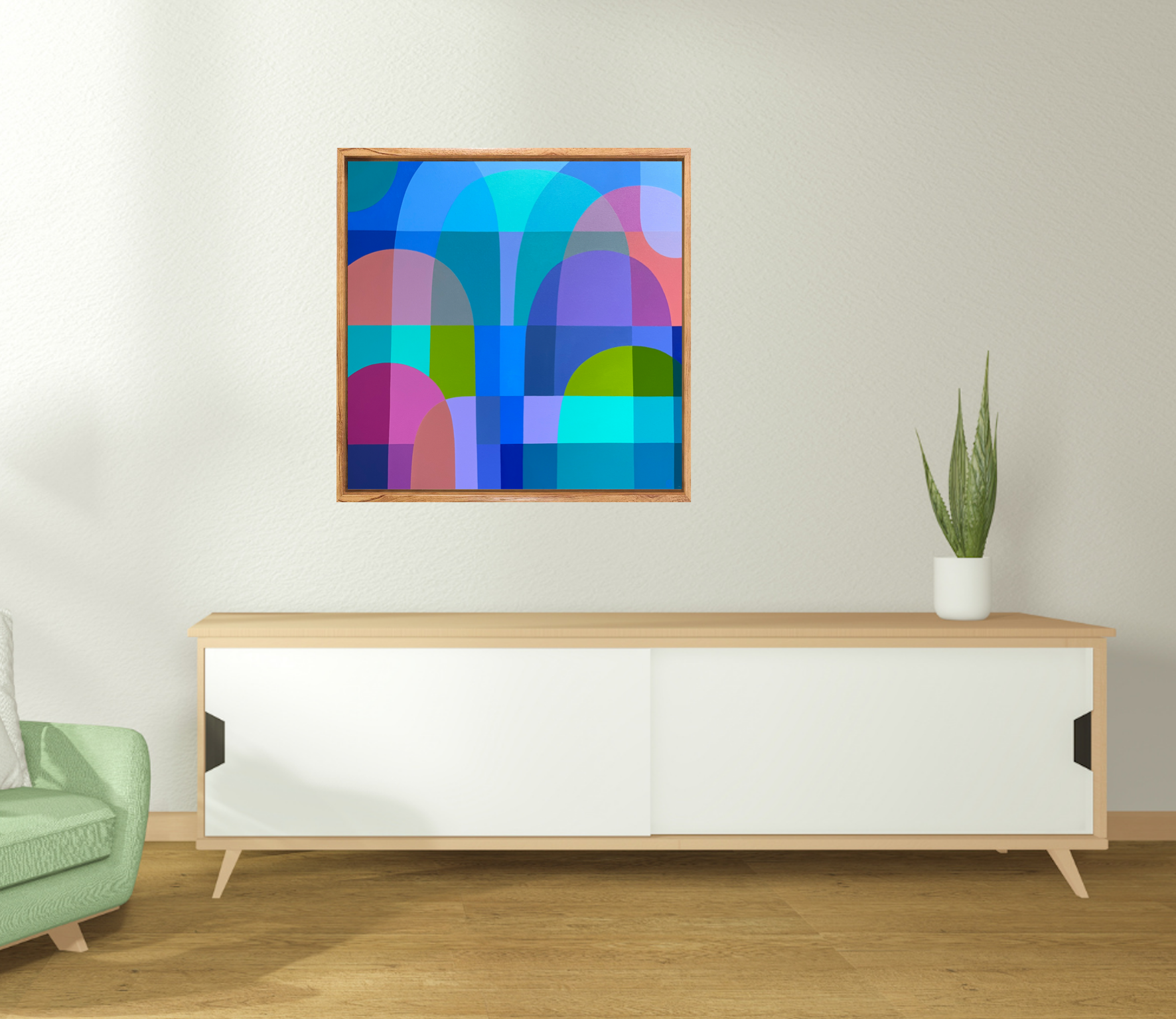 Charlotte De Pace Seaside Melody Insitu Above Console Art Lovers Australia