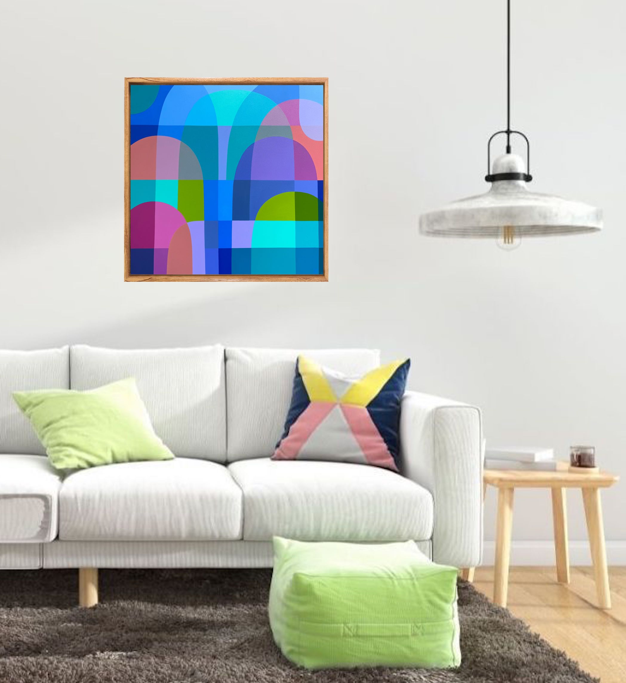 Charlotte De Pace Seaside Melody Insitu Above Sofa Art Lovers Australia