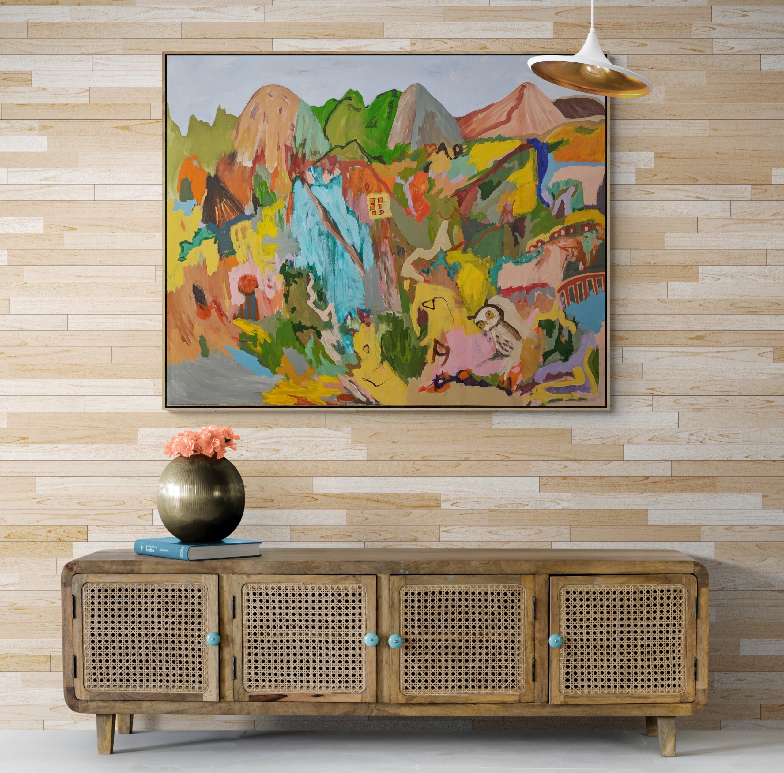 Flowers Sitting On Rustic Wooden Cabinet (4)
