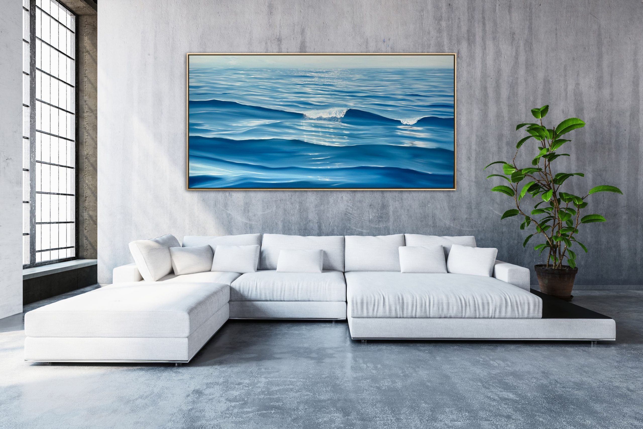 Big Ocean Energy Large Ocean Art Grey Interior