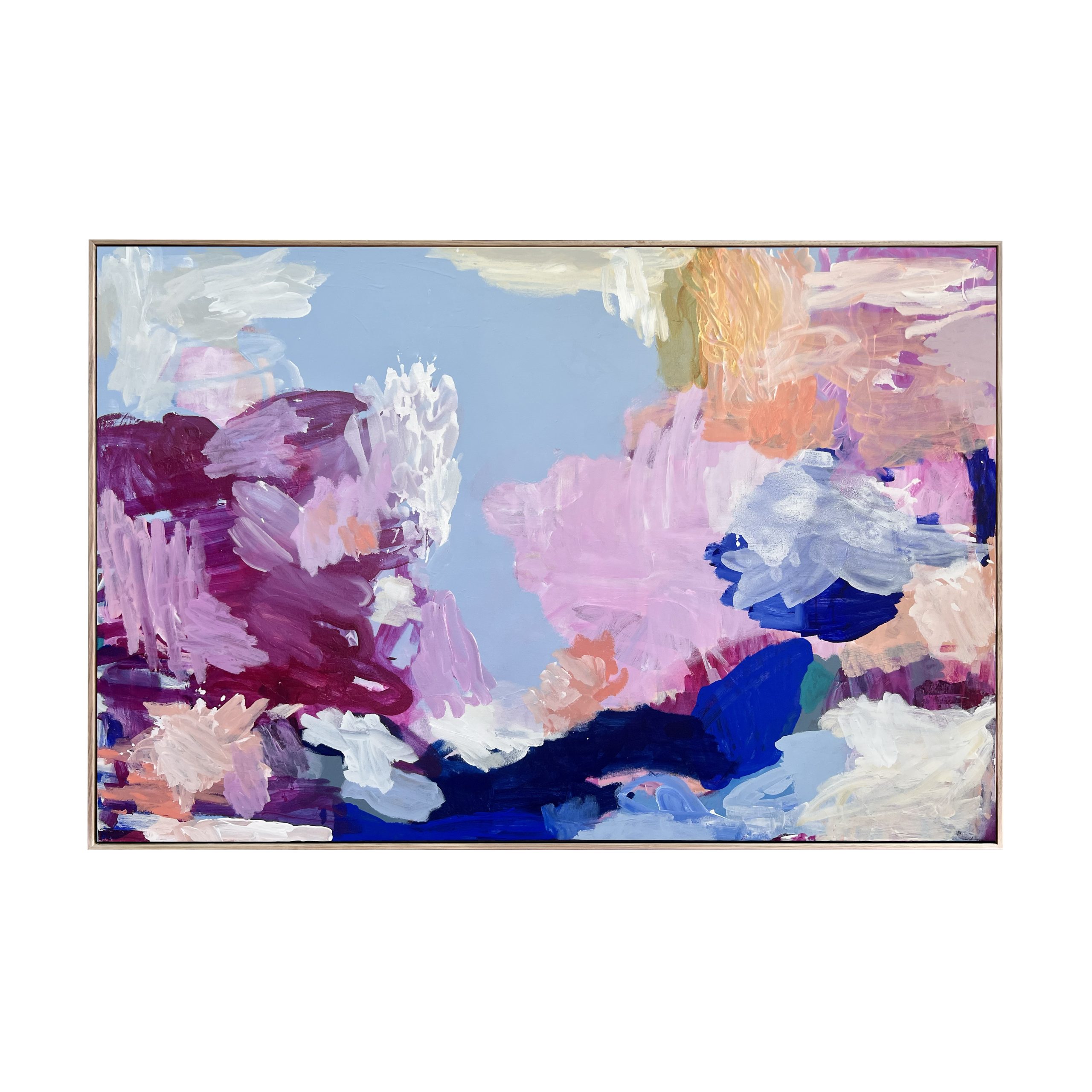 Searching For The Seabed Rebecca Koerting Blue Modern Abstract Frame
