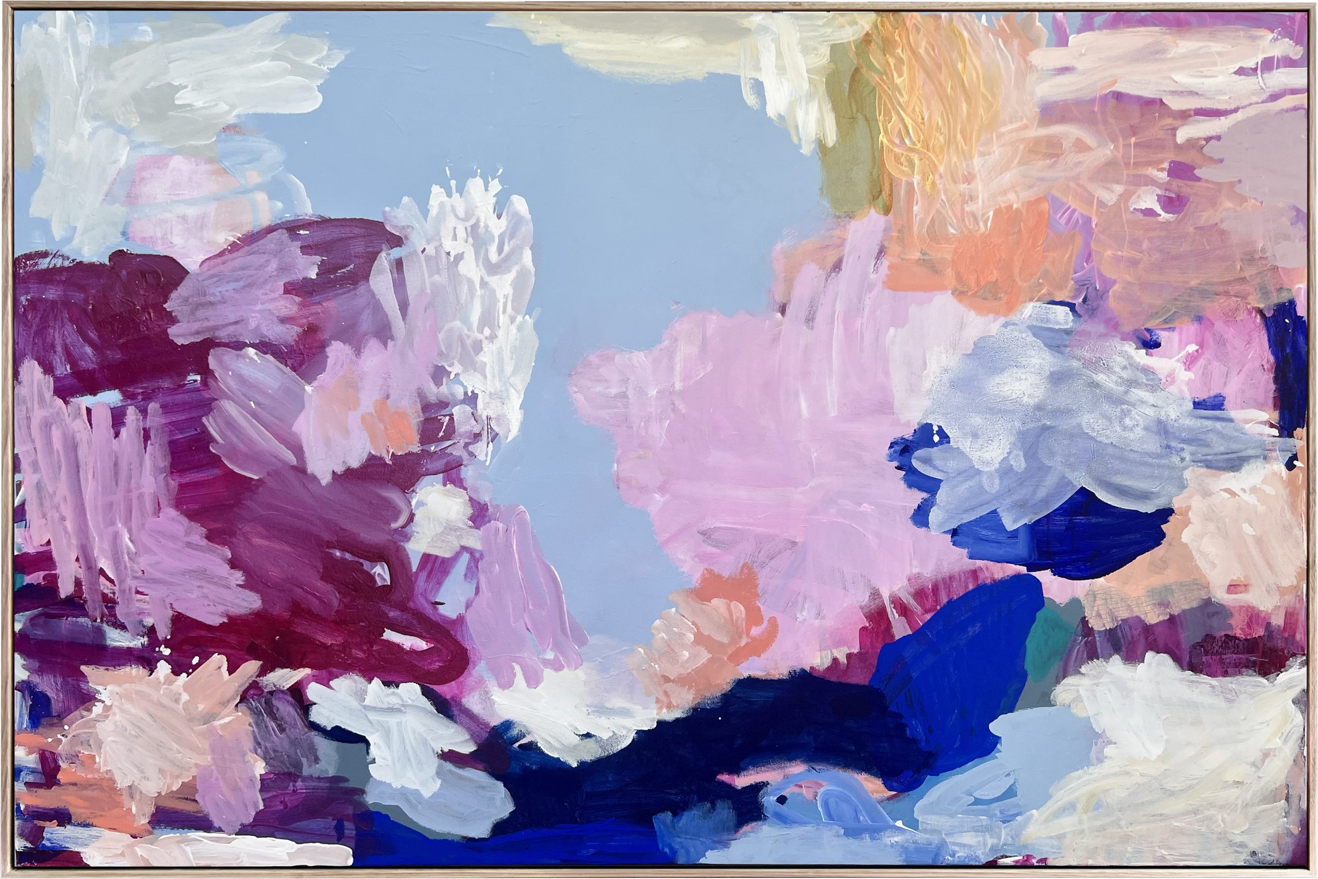 Searching For The Seabed Rebecca Koerting Blue Modern Abstract Framear