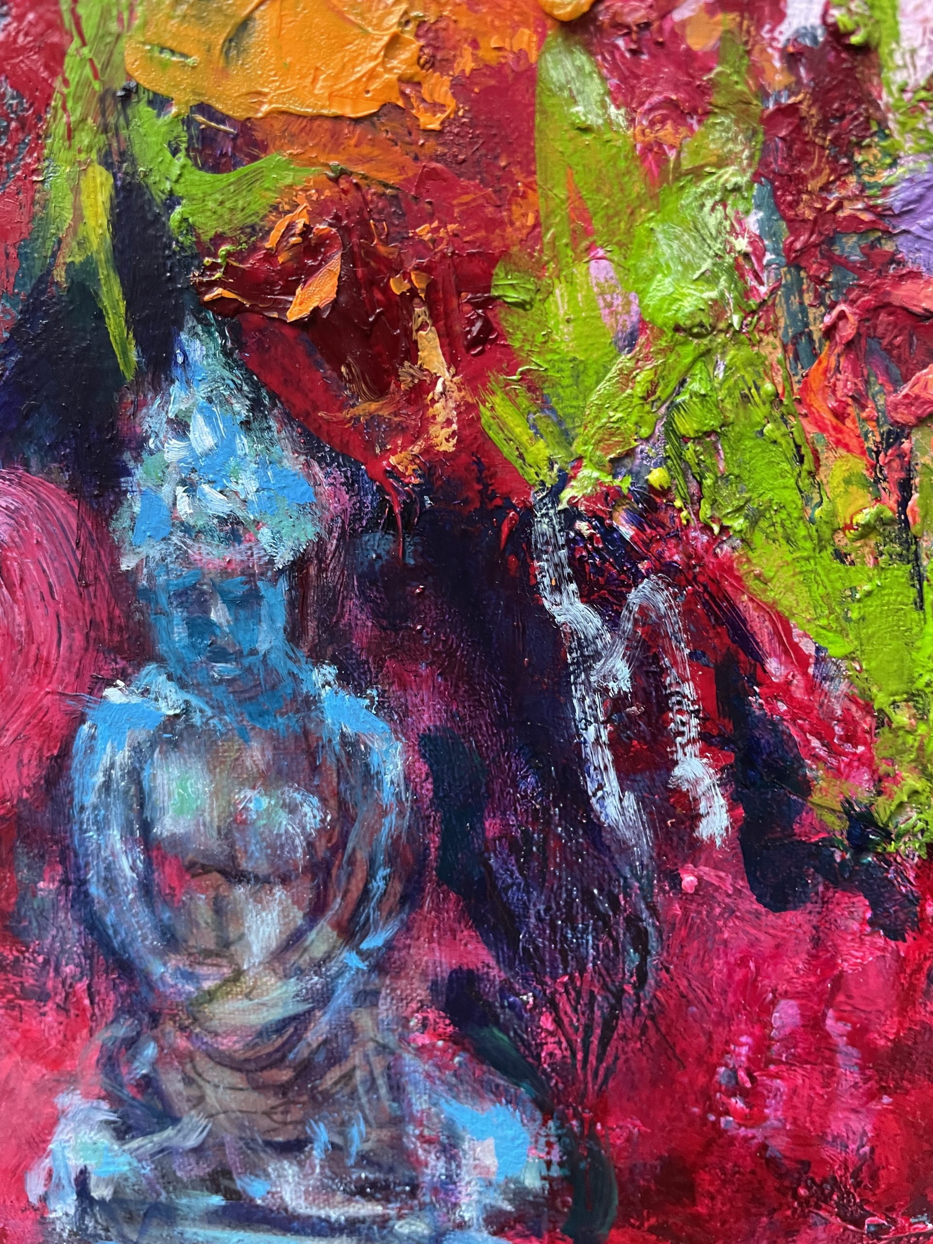Buddha Under The Bougainvillea Closeup 2