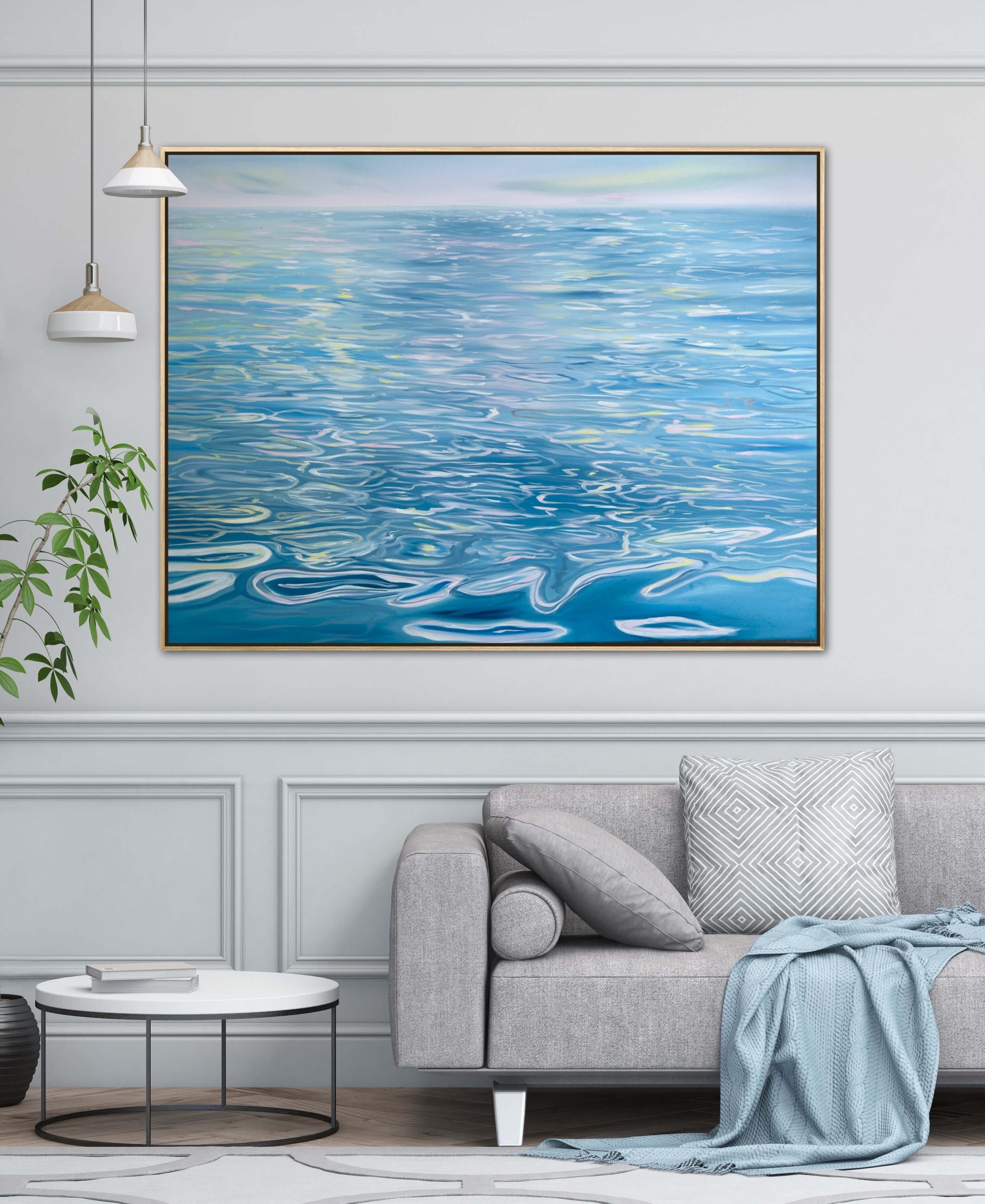Calm Water Magic Alanah Jarvis Ocean Art Blue Lounge Interior