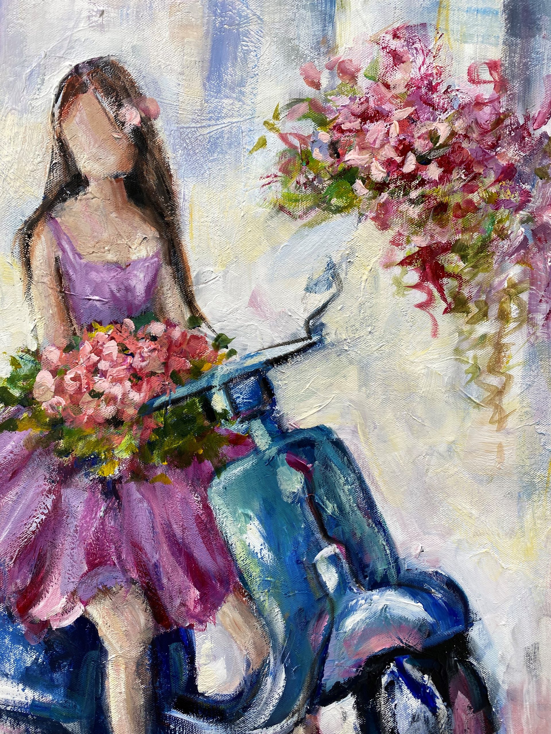 Vespa Girl And Flowers 2