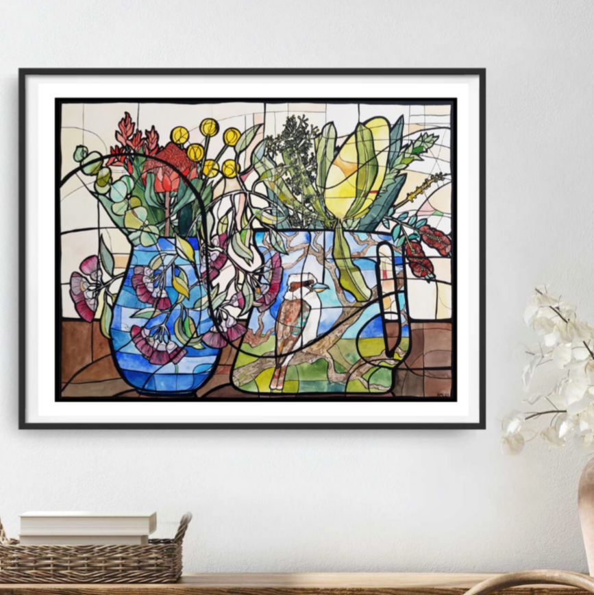 Kookaburra Jug By Nicola Cowie In Situ