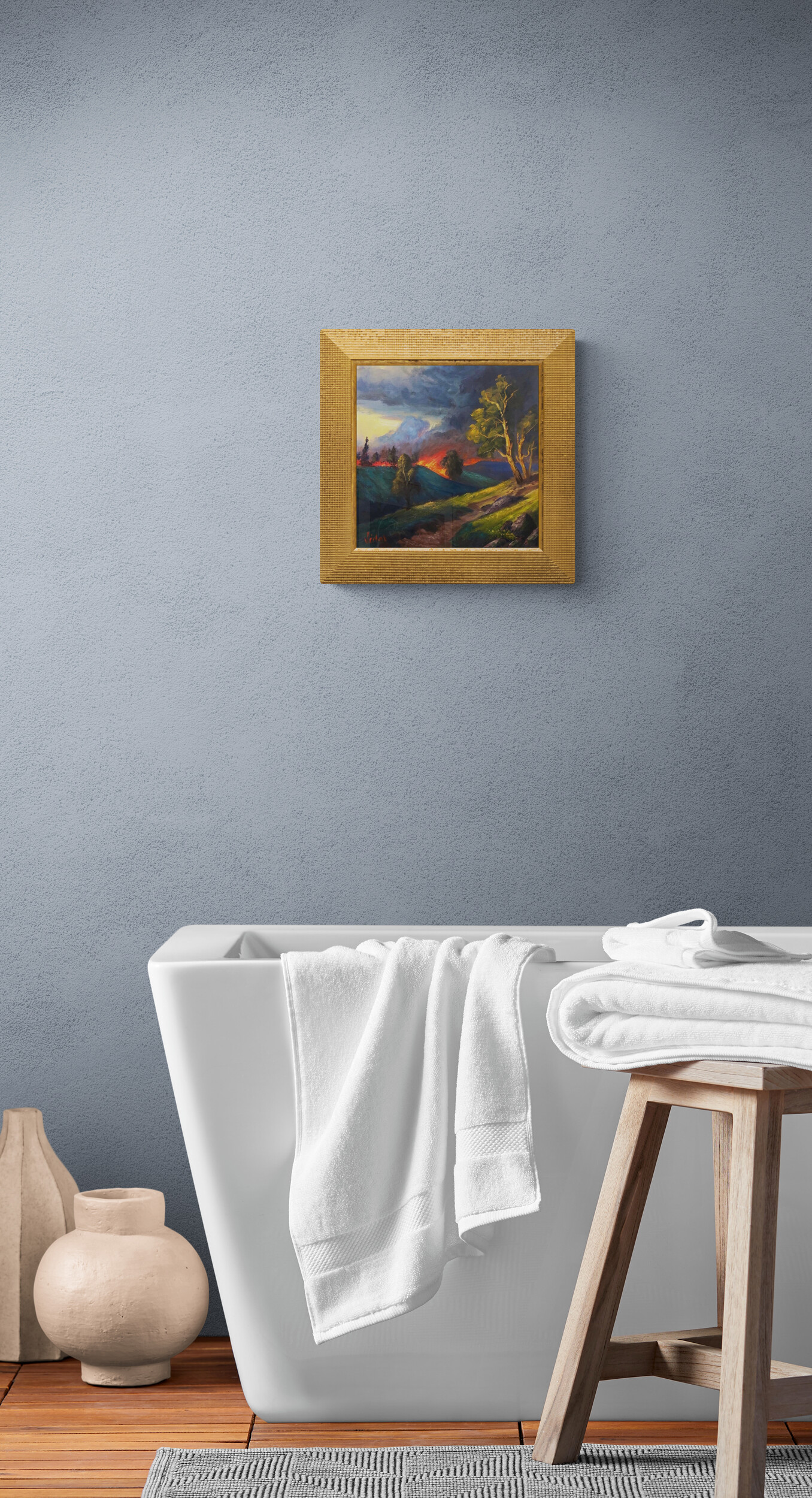 Modern Bathroom With Ceramic Vases