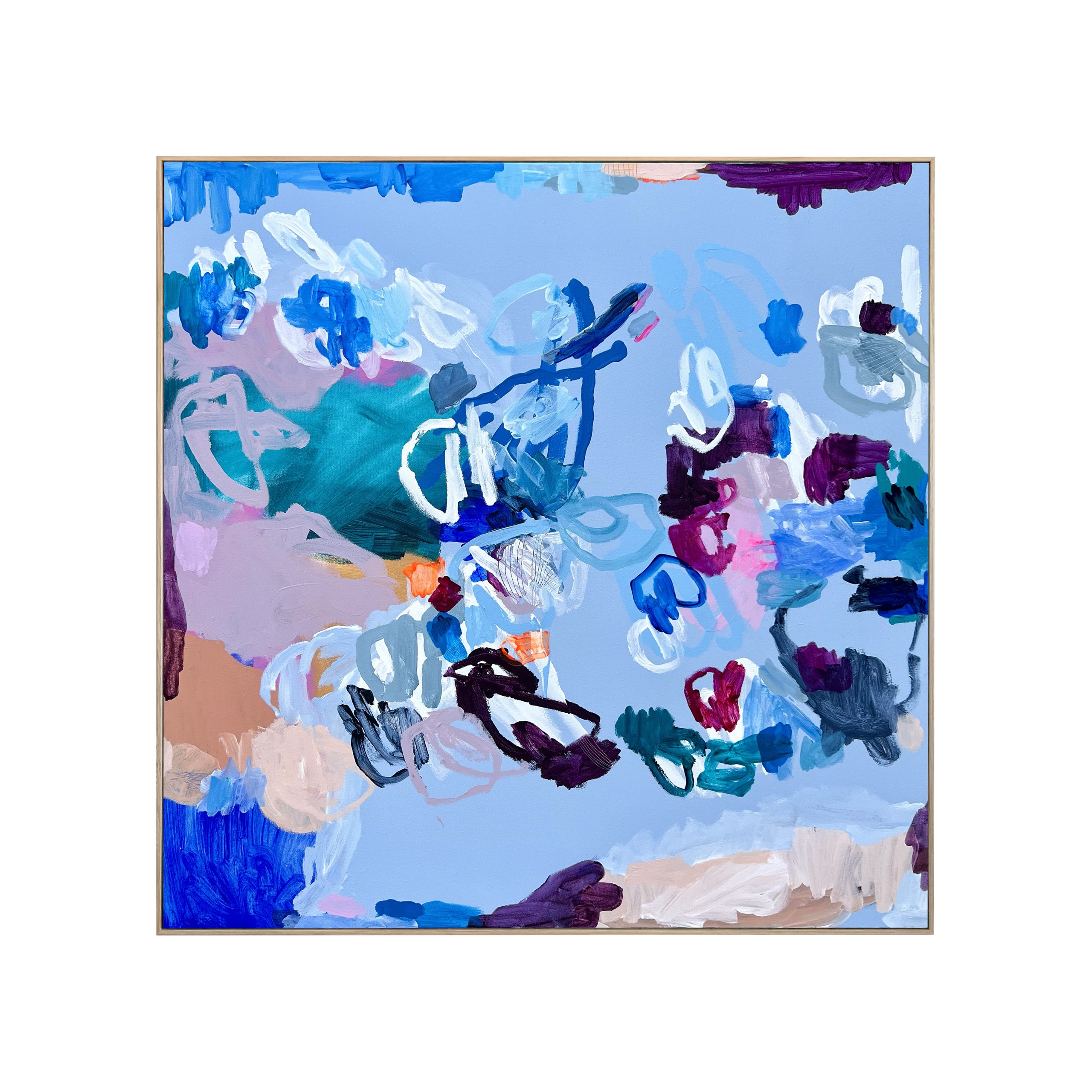 Explore The World With Me Rebecca Koerting Blue Modern Abstract Frame