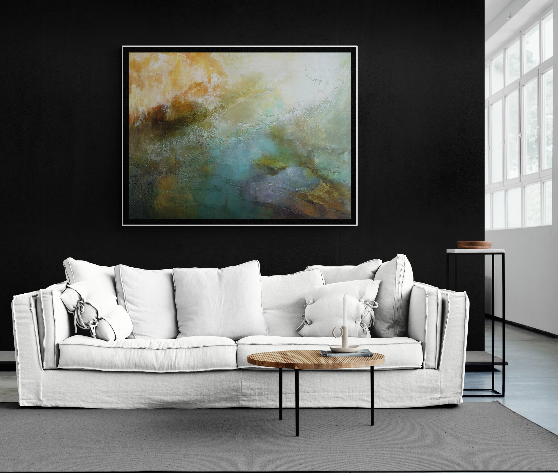 Canvy Sea Sand & Stone 1 Open Plan Industrial Style Living Room