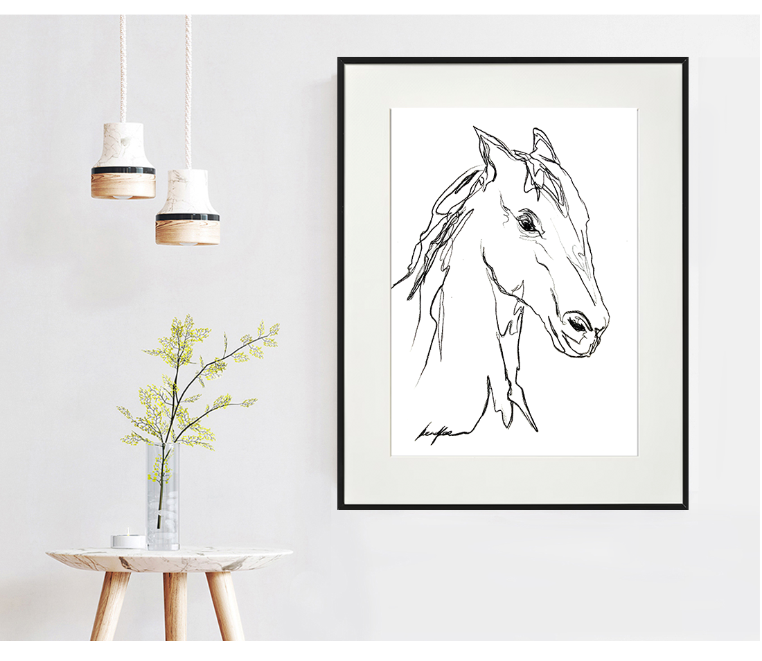 Sydney Artist Leni Kae Rainbow Horse Art Living Room Interior Design Idea