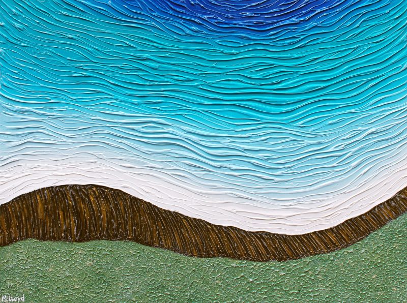 SOLD Abstract Coastal Beach Cliffs Textured Impasto