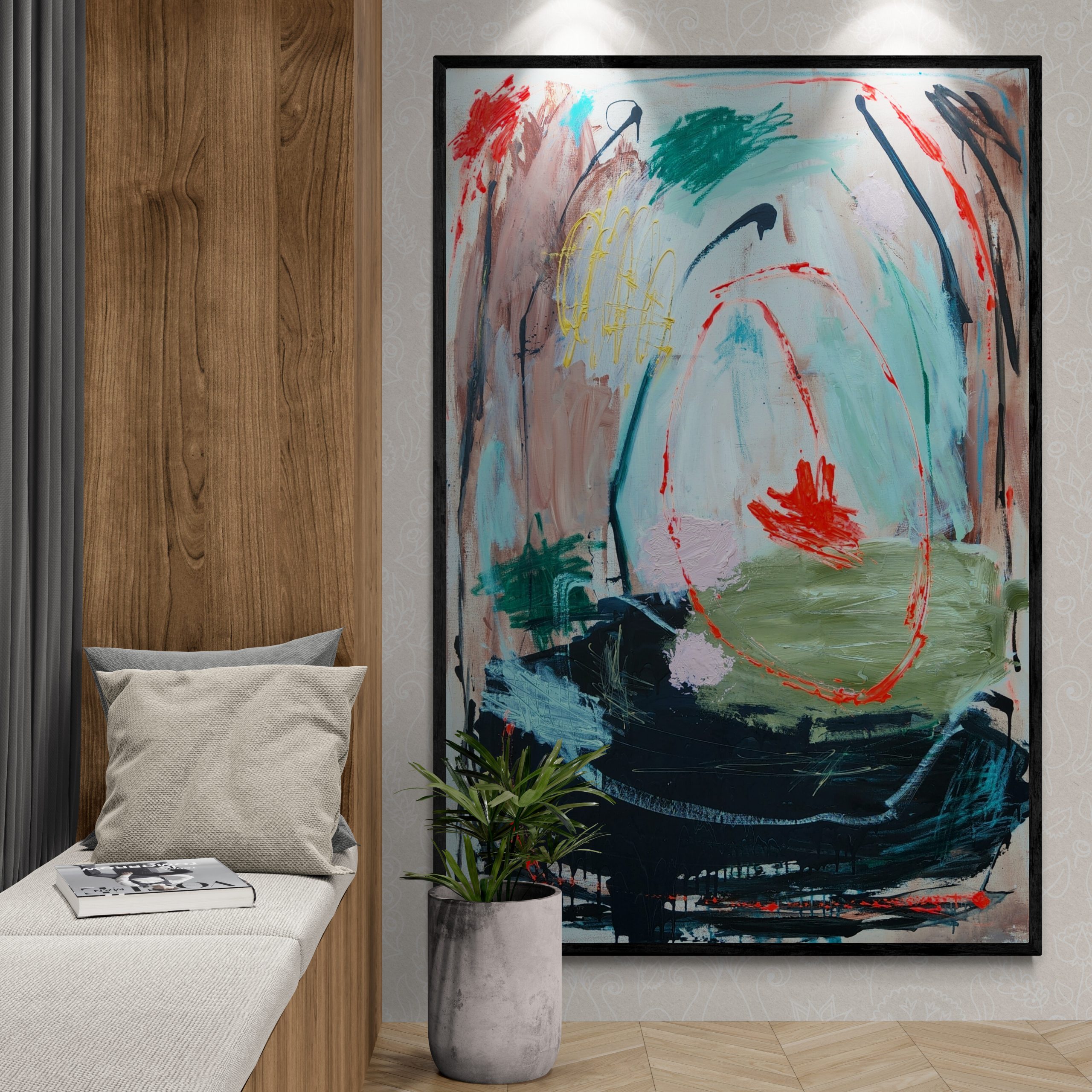 Window Seat Next To Feature Wall