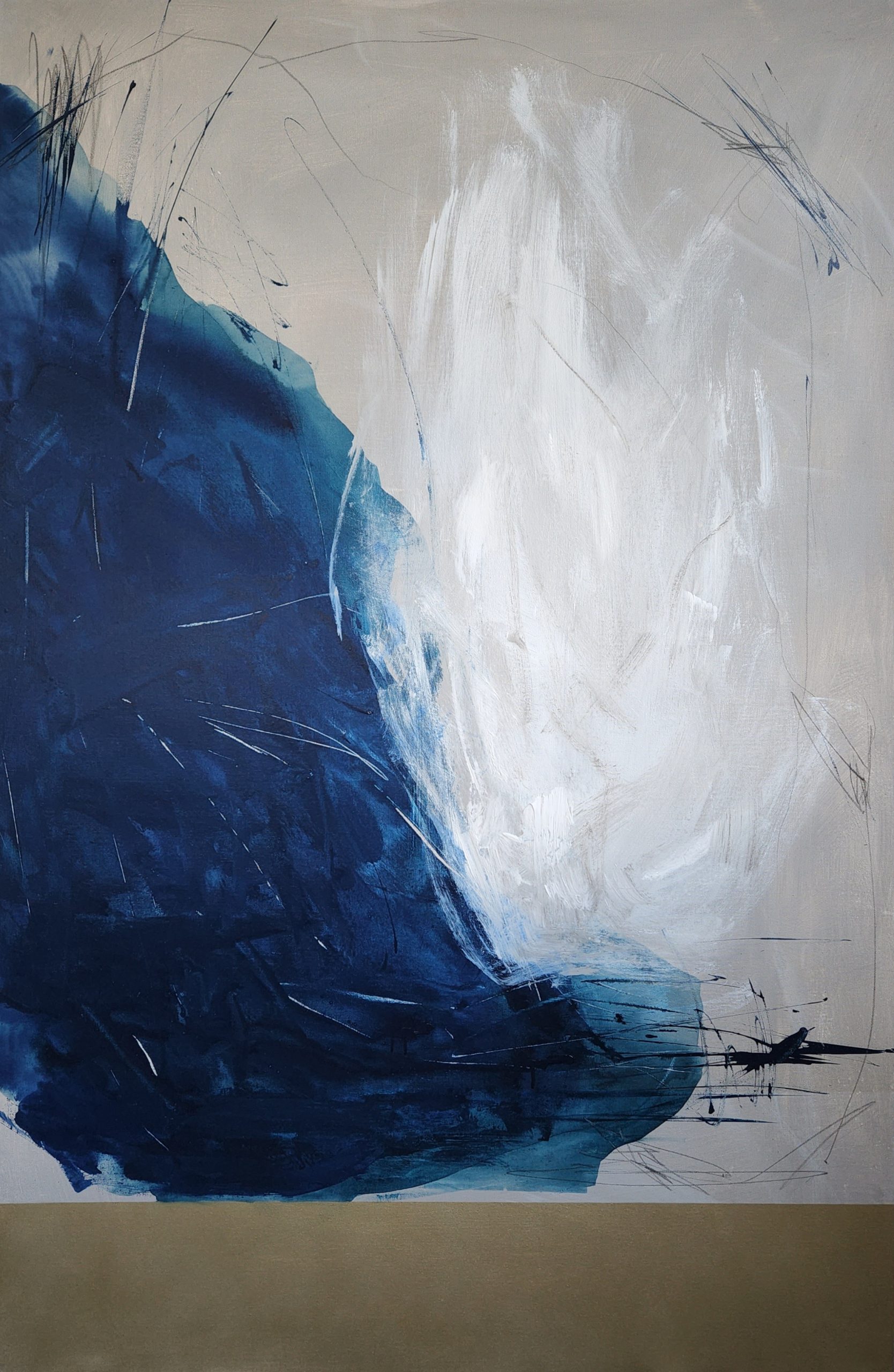 Modern Art Abstract Blue Bird By Alina Zorkina Jpg