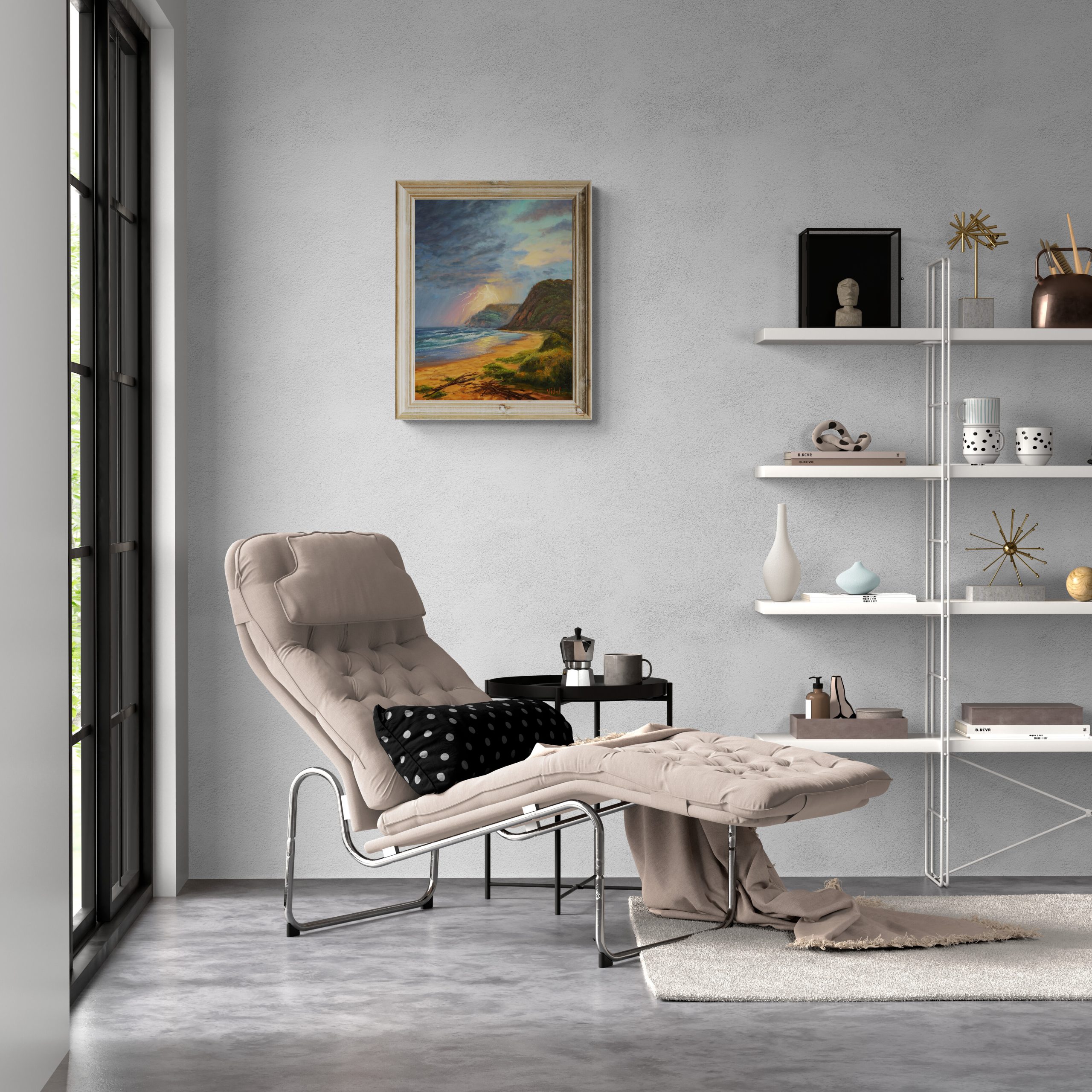 Chaise Lounger In Modern Living Room