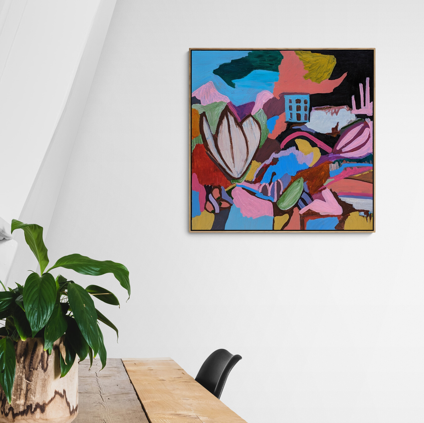 Minimalist Home Office In Attic (1)