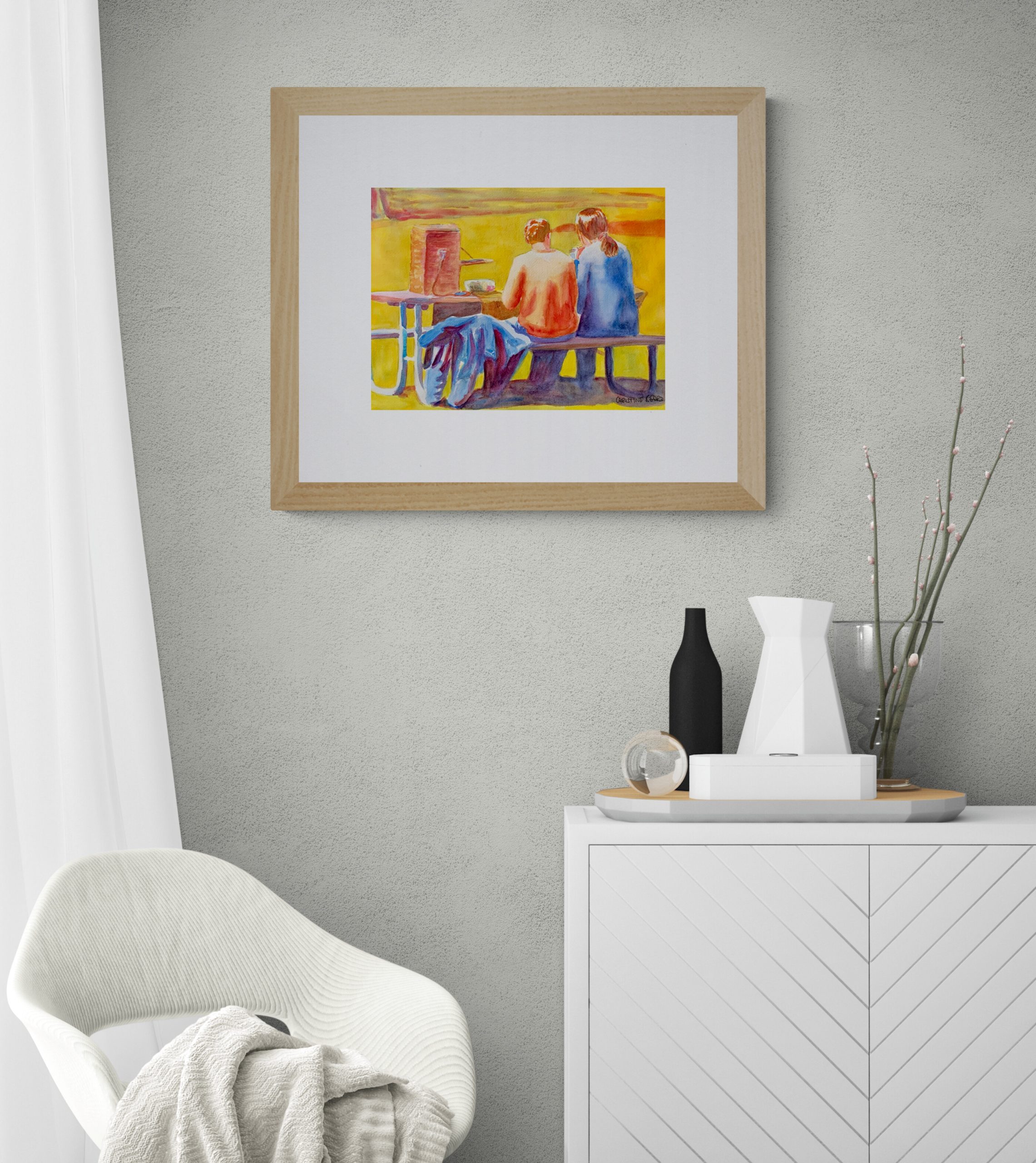 Living Room With Chair And Cabinet(1)